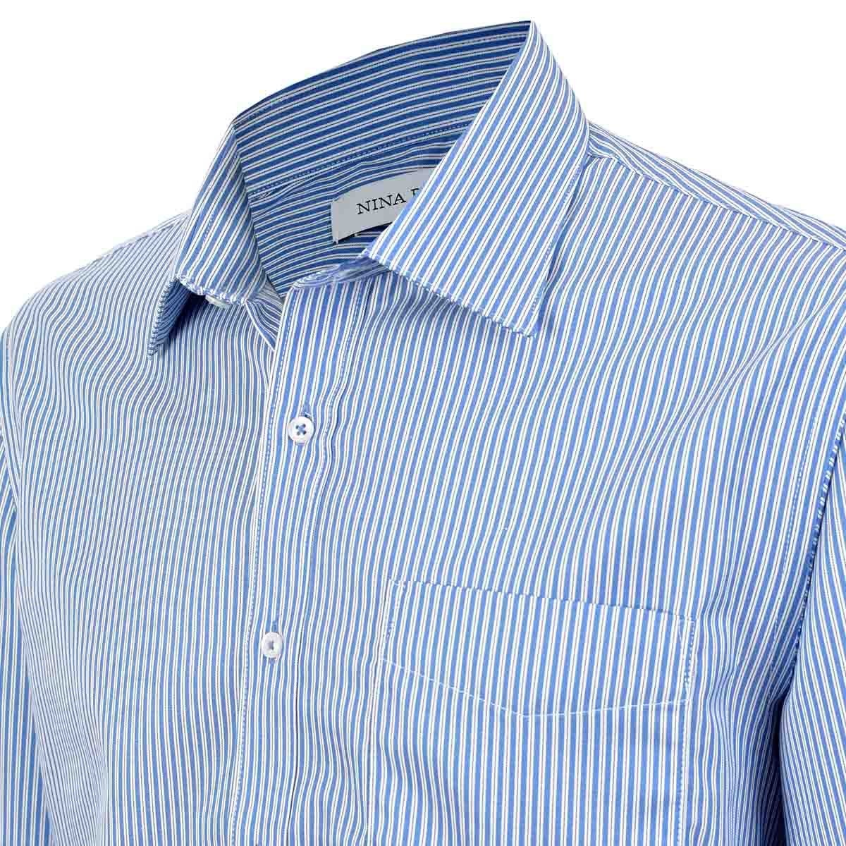Camisa de Vestir Regular Color Azul Combinado Nina Ricci para Caballero