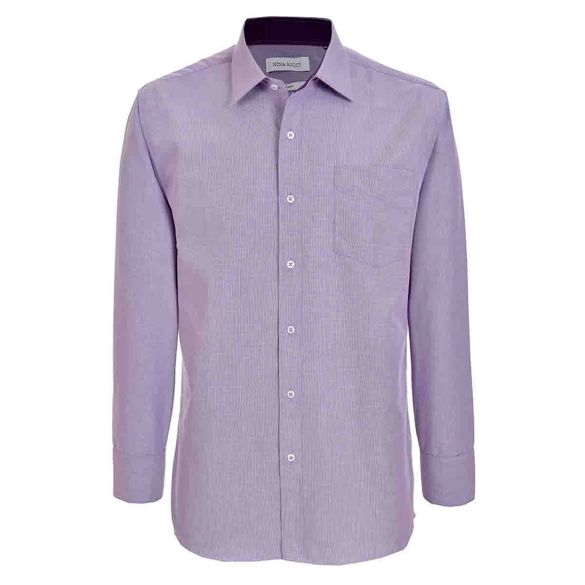Camisa de Vestir Slim Fit Color Morado Combinado Nina Ricci