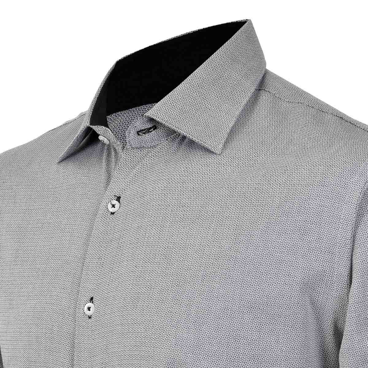 Camisa de Vestir Slim Fit Color Gris Combinado Nina Ricci para Caballero