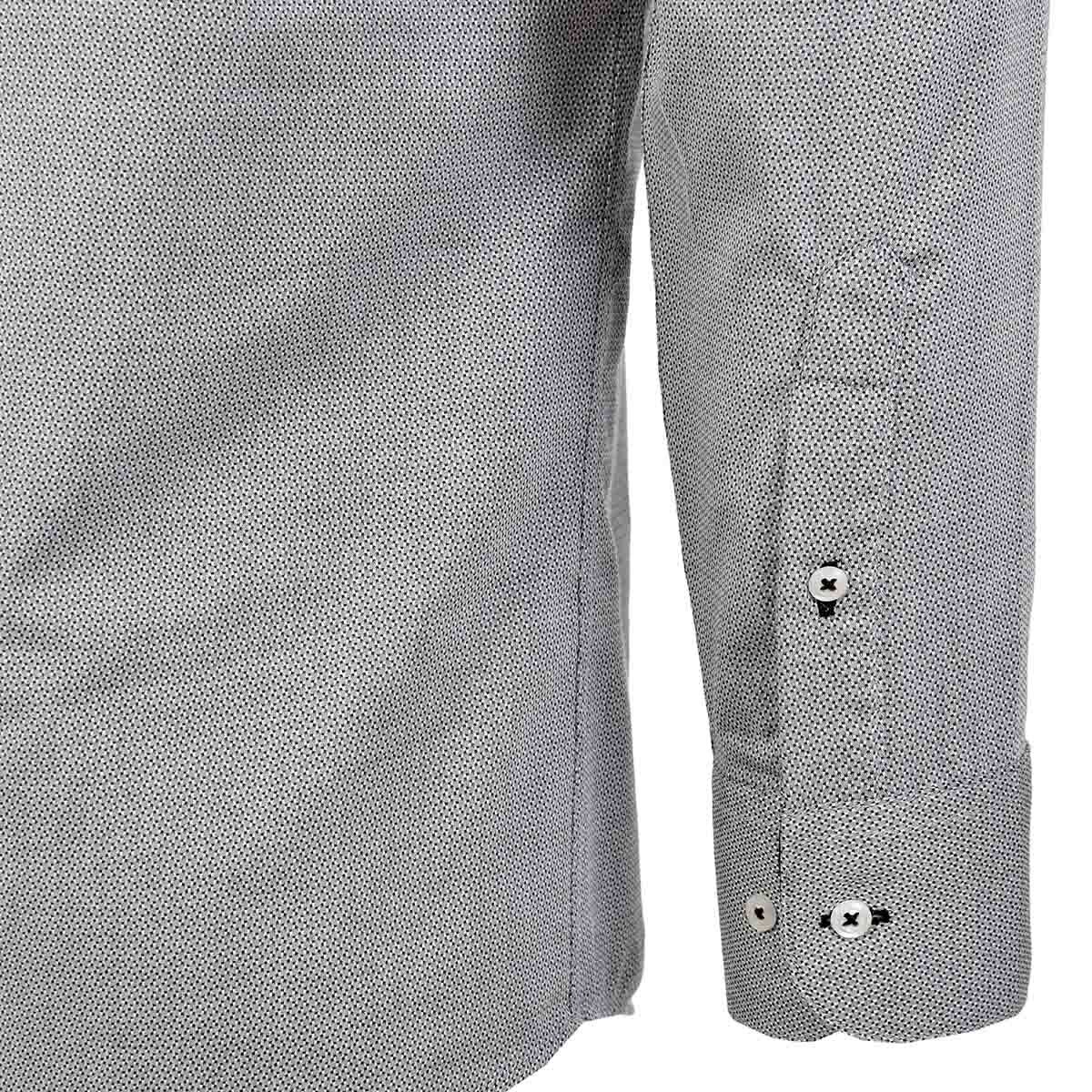 Camisa de Vestir Slim Fit Color Gris Combinado Nina Ricci para Caballero