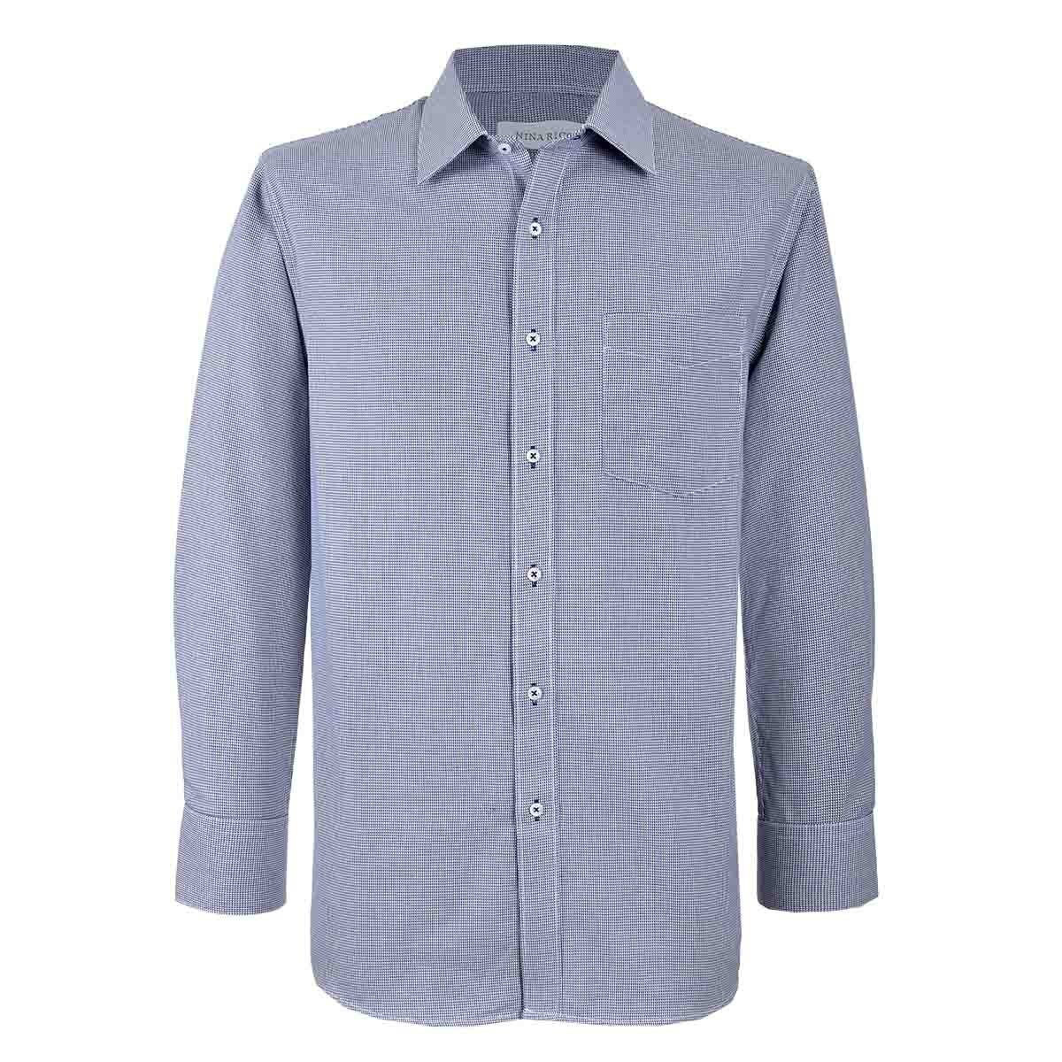 Camisa de Vestir Regular Color Azul Combinado Nina Ricci