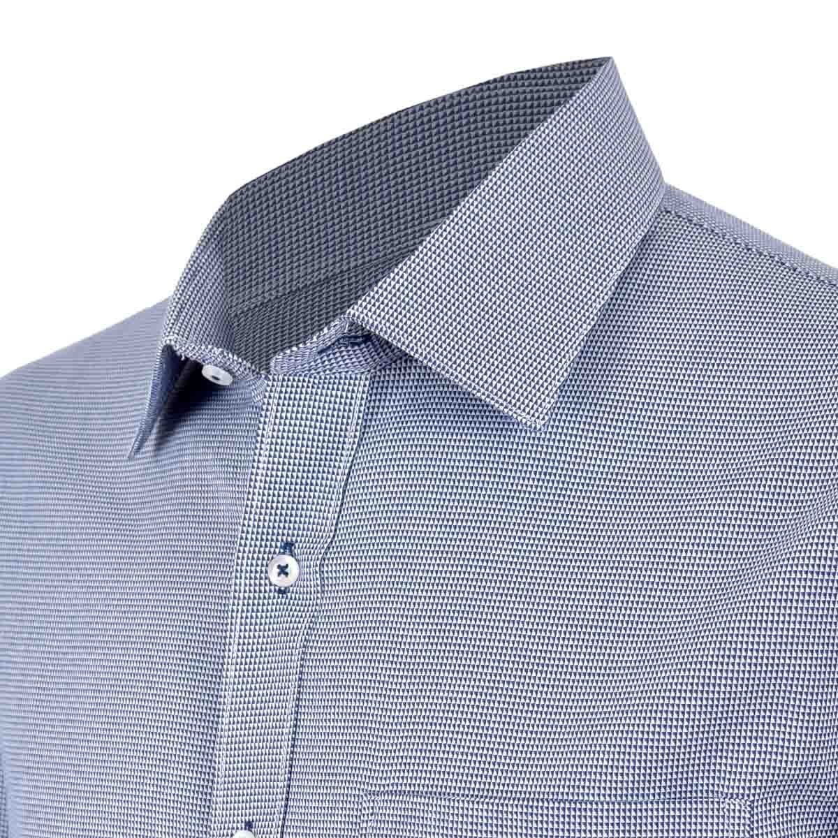 Camisa de Vestir Regular Color Azul Combinado Nina Ricci