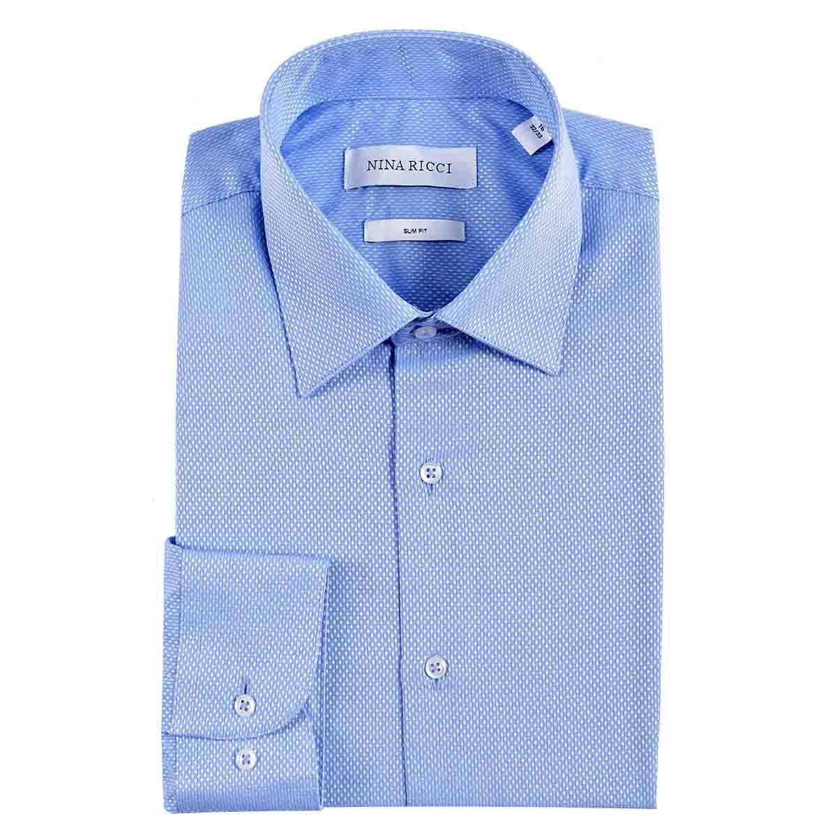 Camisa de Vestir Slim Fit Color Azul Nina Ricci para Caballero