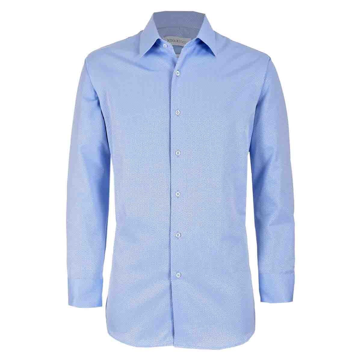 Camisa de Vestir Slim Fit Color Azul Nina Ricci para Caballero