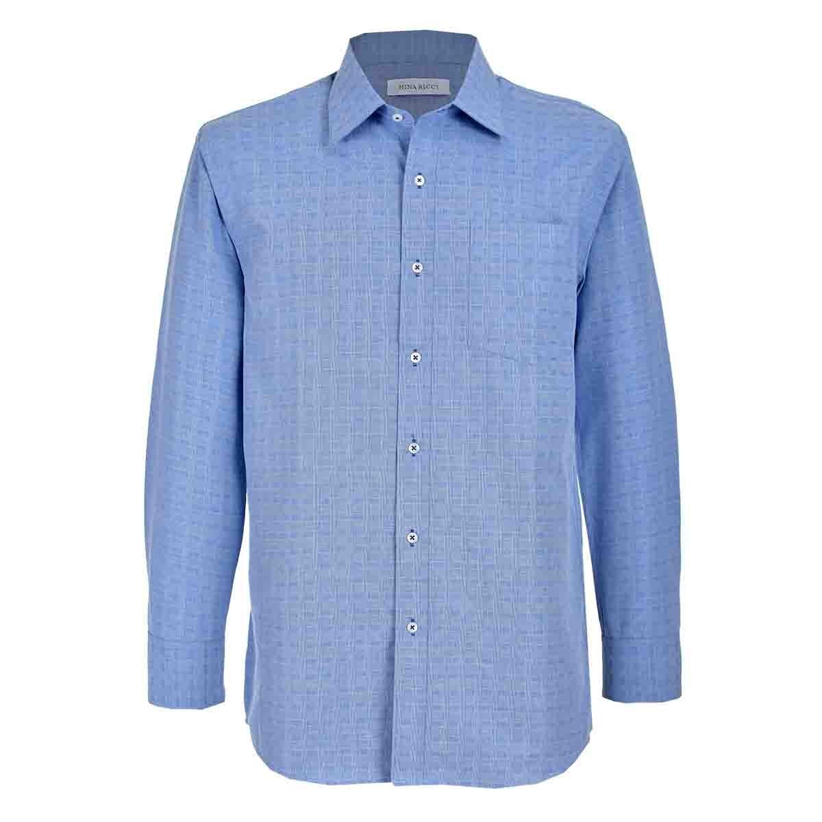 Camisa de Vestir Regular Color Azul Combinado Nina Ricci