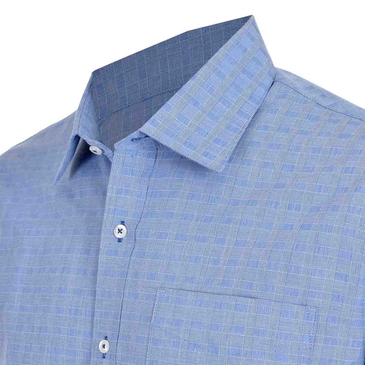 Camisa de Vestir Regular Color Azul Combinado Nina Ricci