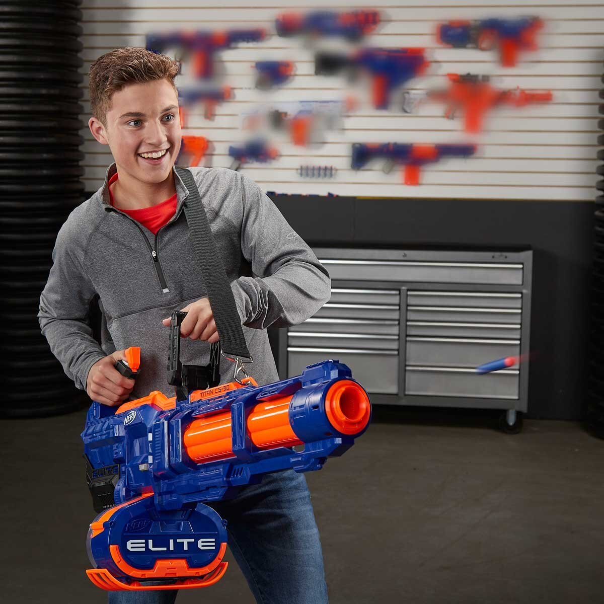Nerf Elite Titan Lanzador Motorizado Cs-50 Hasbro