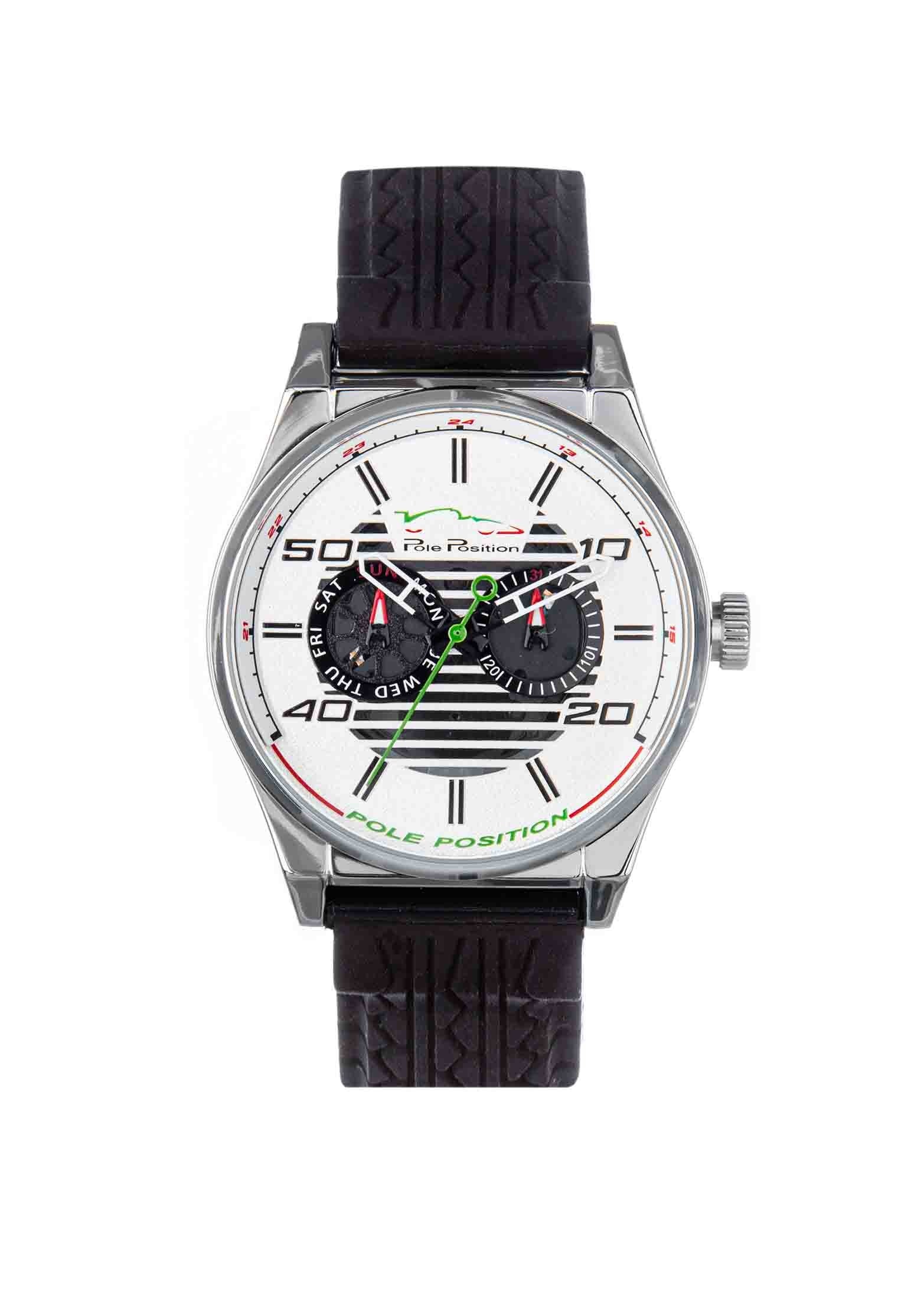 Reloj para Caballero Blanco con Negro Pole Position