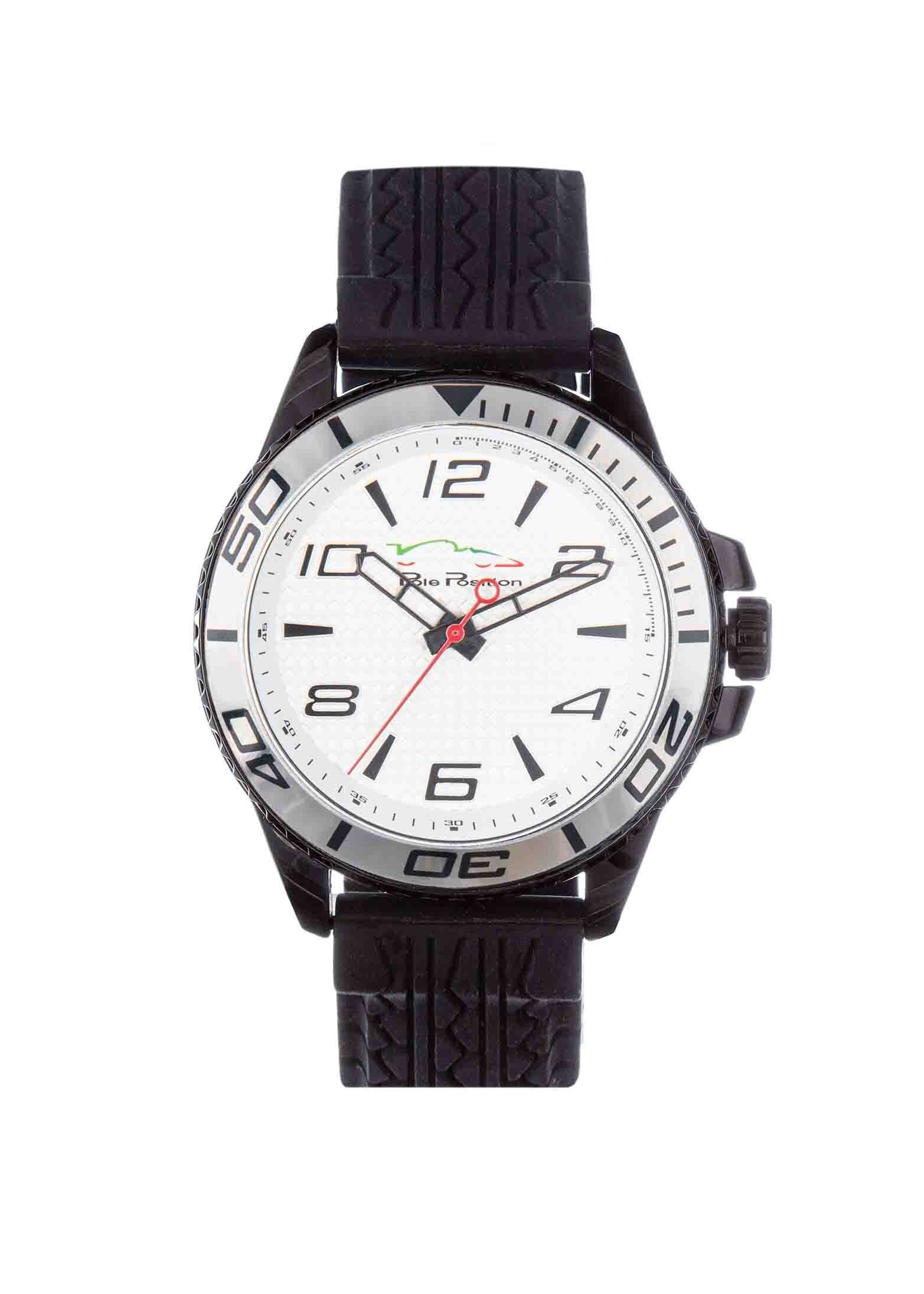 Reloj para Caballero Blanco con Manecillas Plata Pole Position