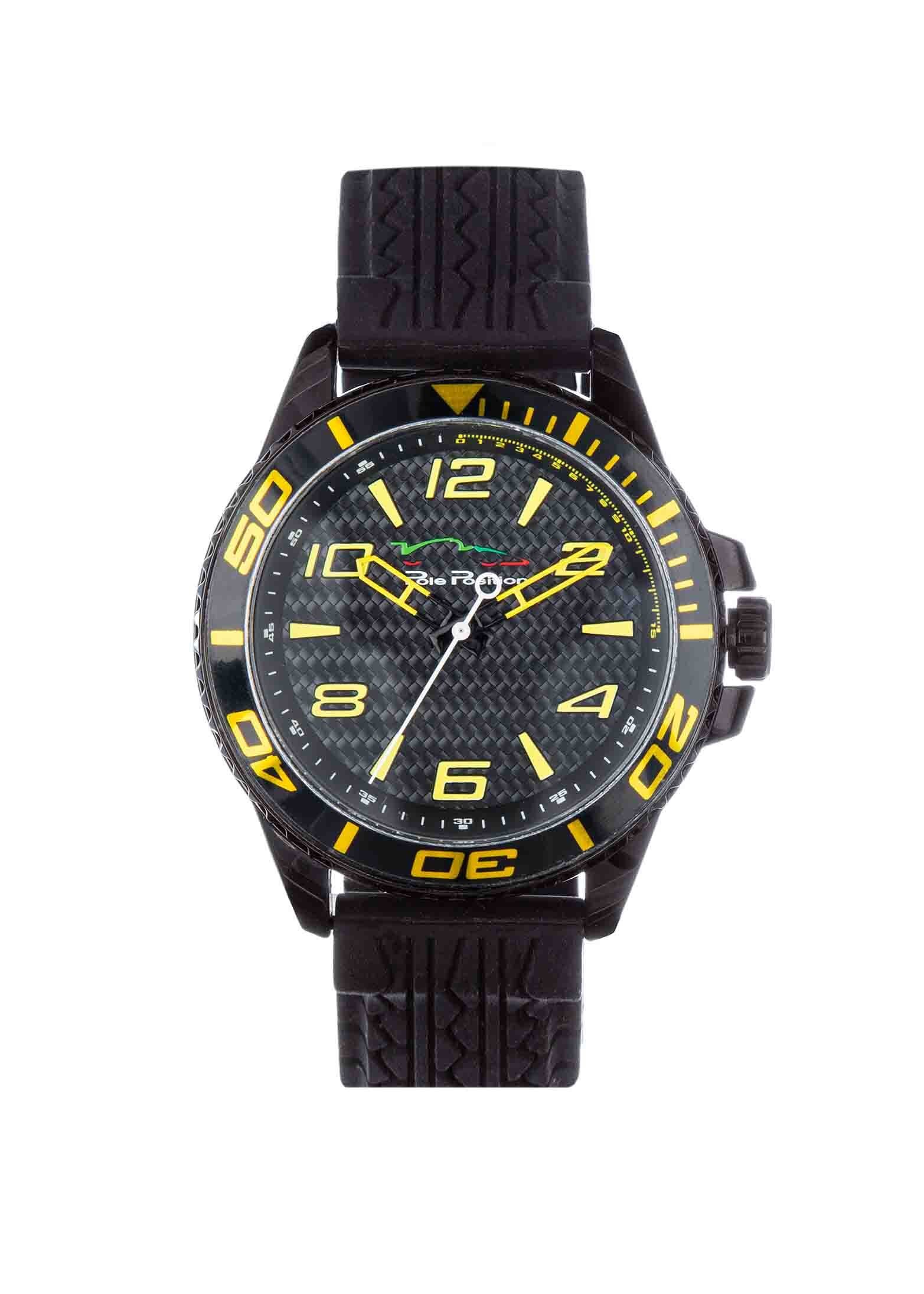 Reloj para Caballero Negro con Amarillo Pole Position