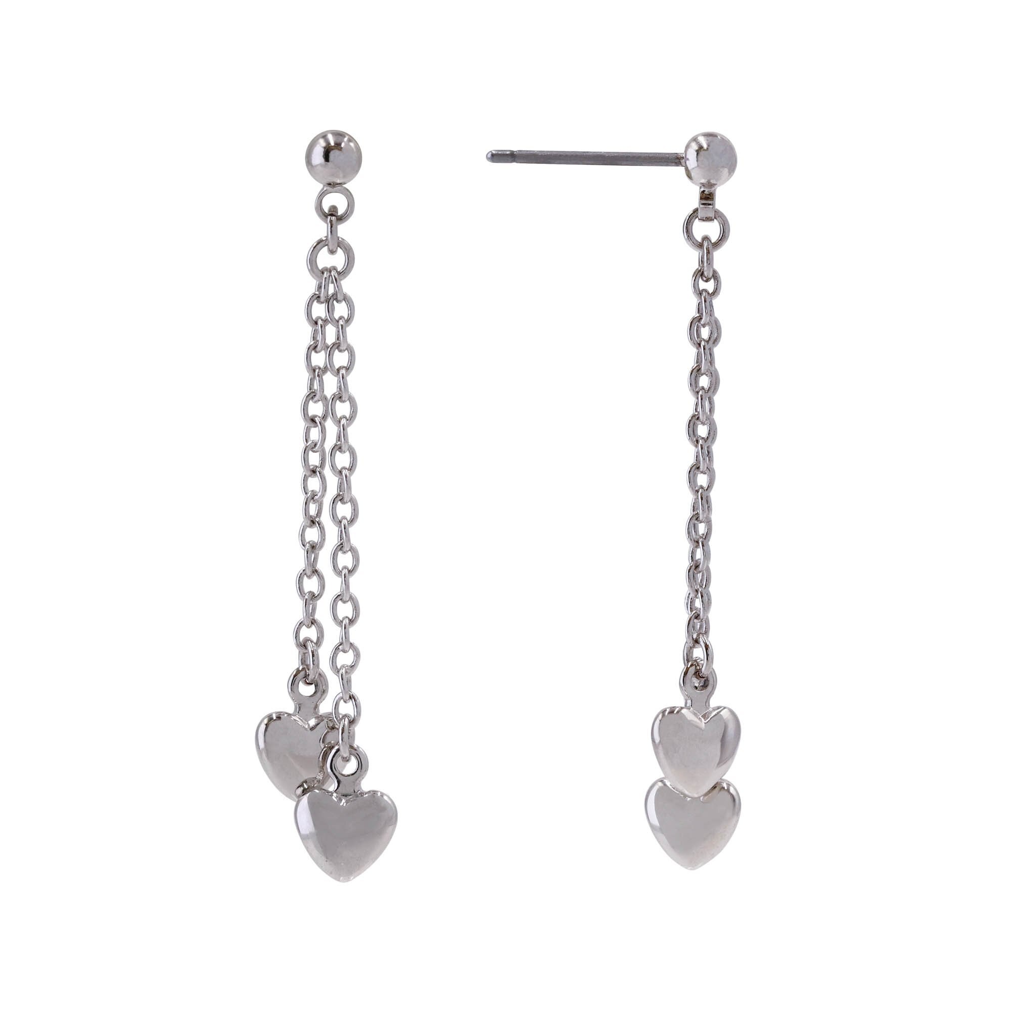 Aretes Largos con Corazones Mossimo