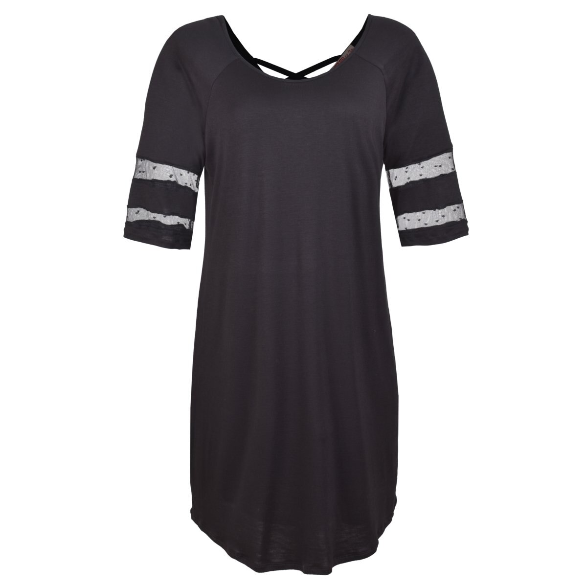 Vestido Manga Corta Tiras Cruzadas en Espalda Fukka para Dama