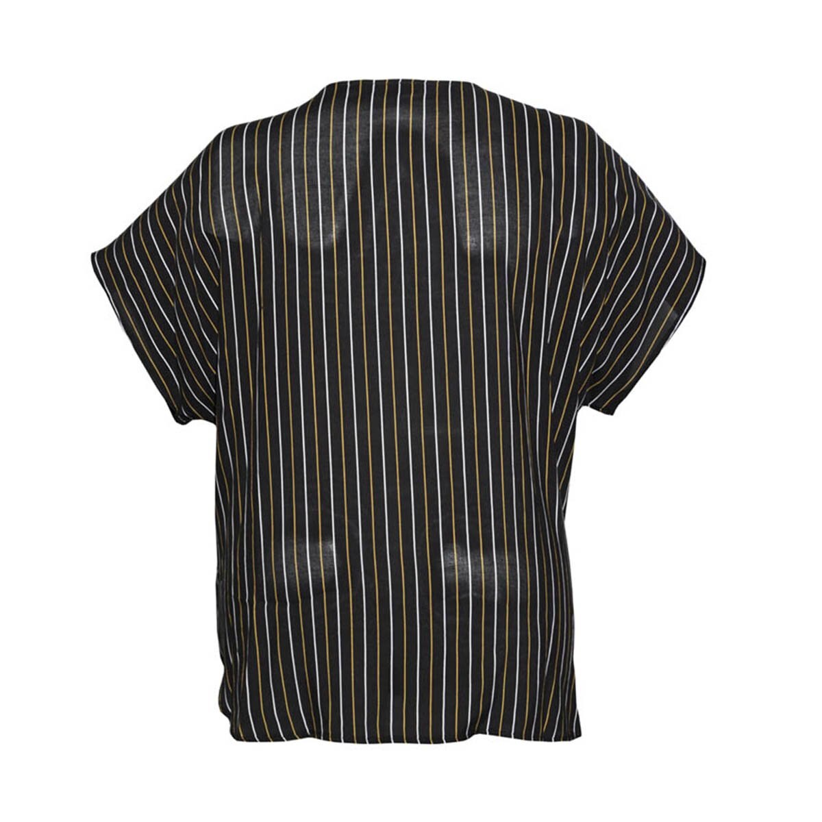 Blusa Manga Corta con Detalle Bordado Rayas Yhasbel