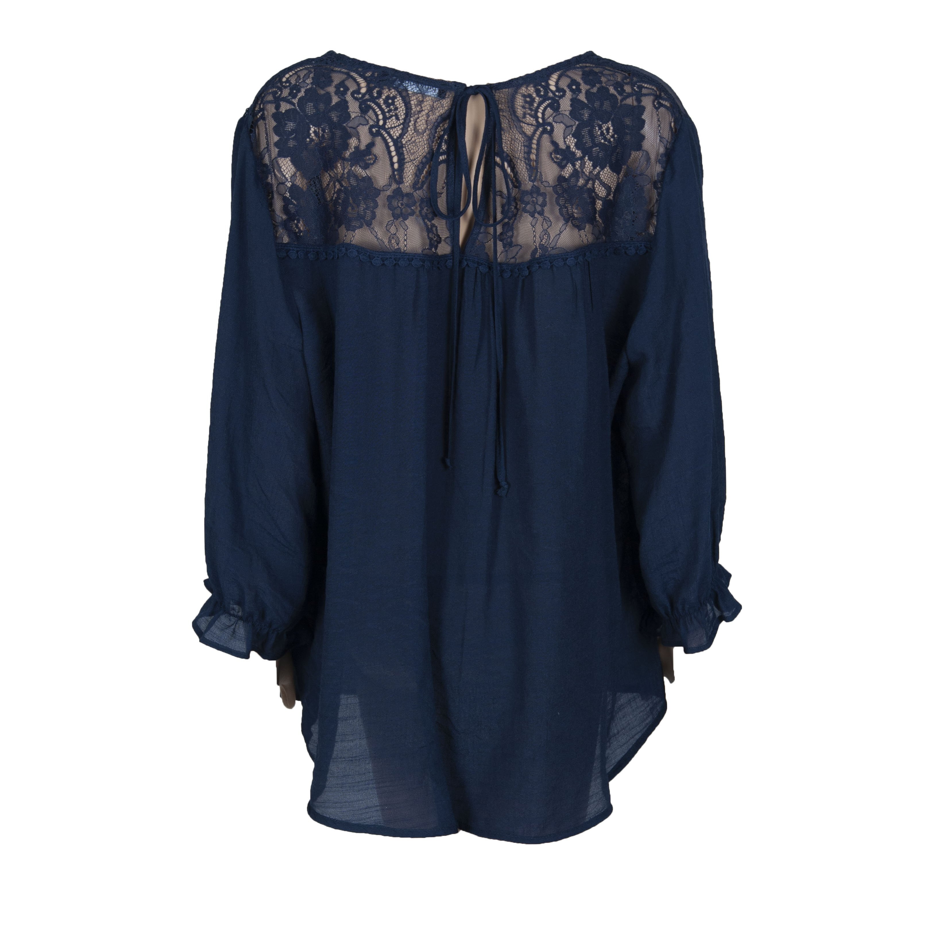 Blusa Manga Larga con Olan Bata con Encaje Philosophy Jr Plus