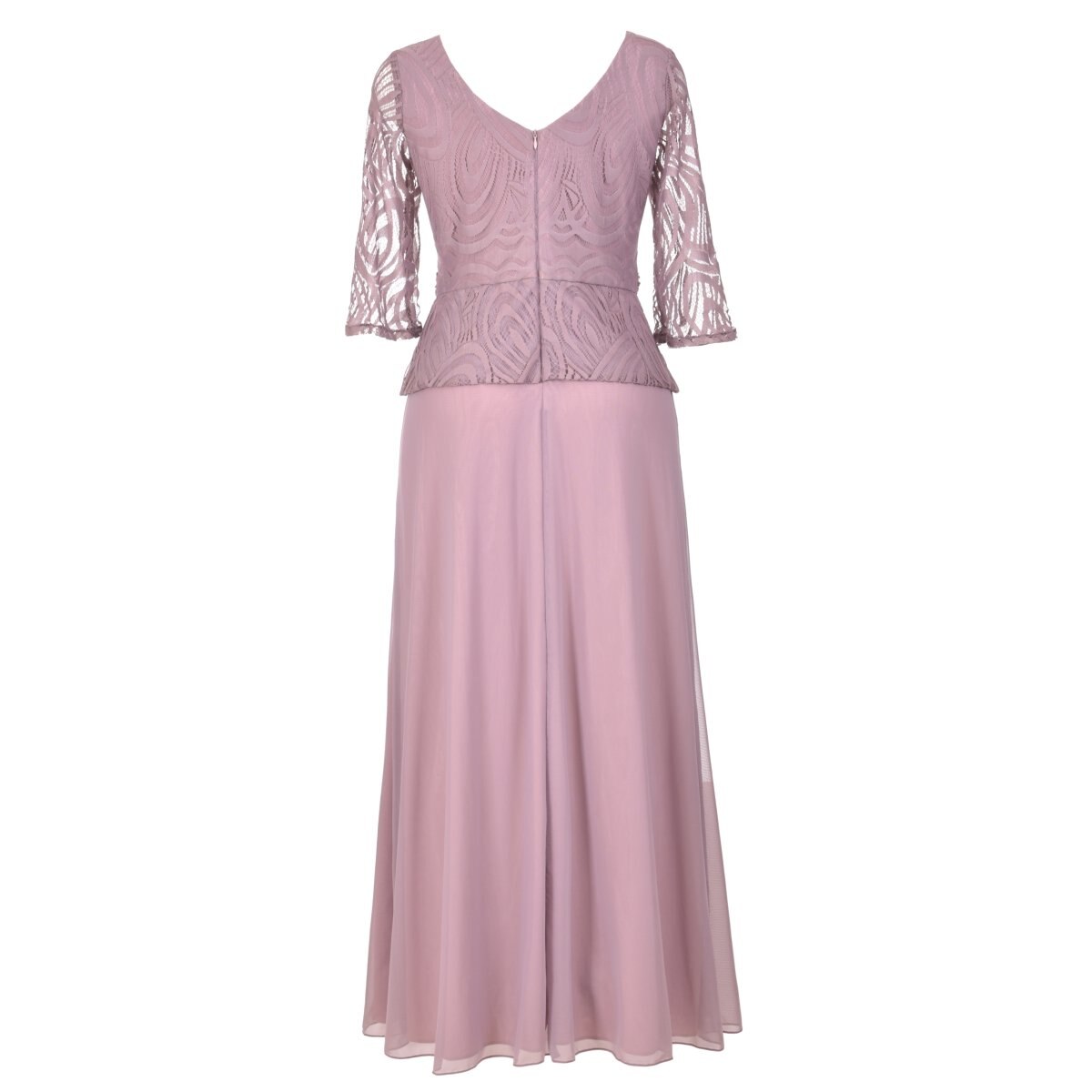 Vestido Largo con Encaje Manga 3/4 Dturash para Dama