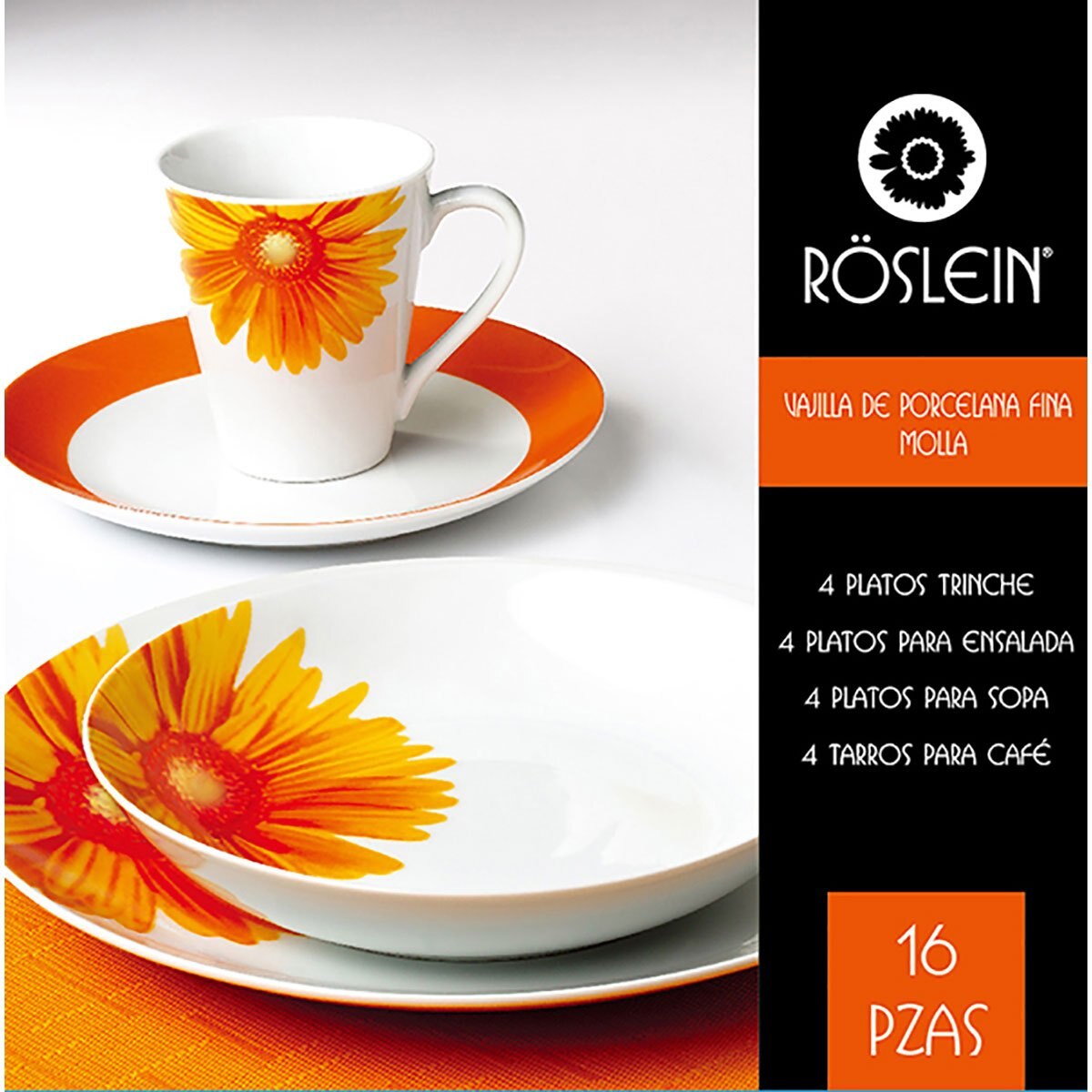 Vajilla Porcelana 16 Piezas Molla Bergmann