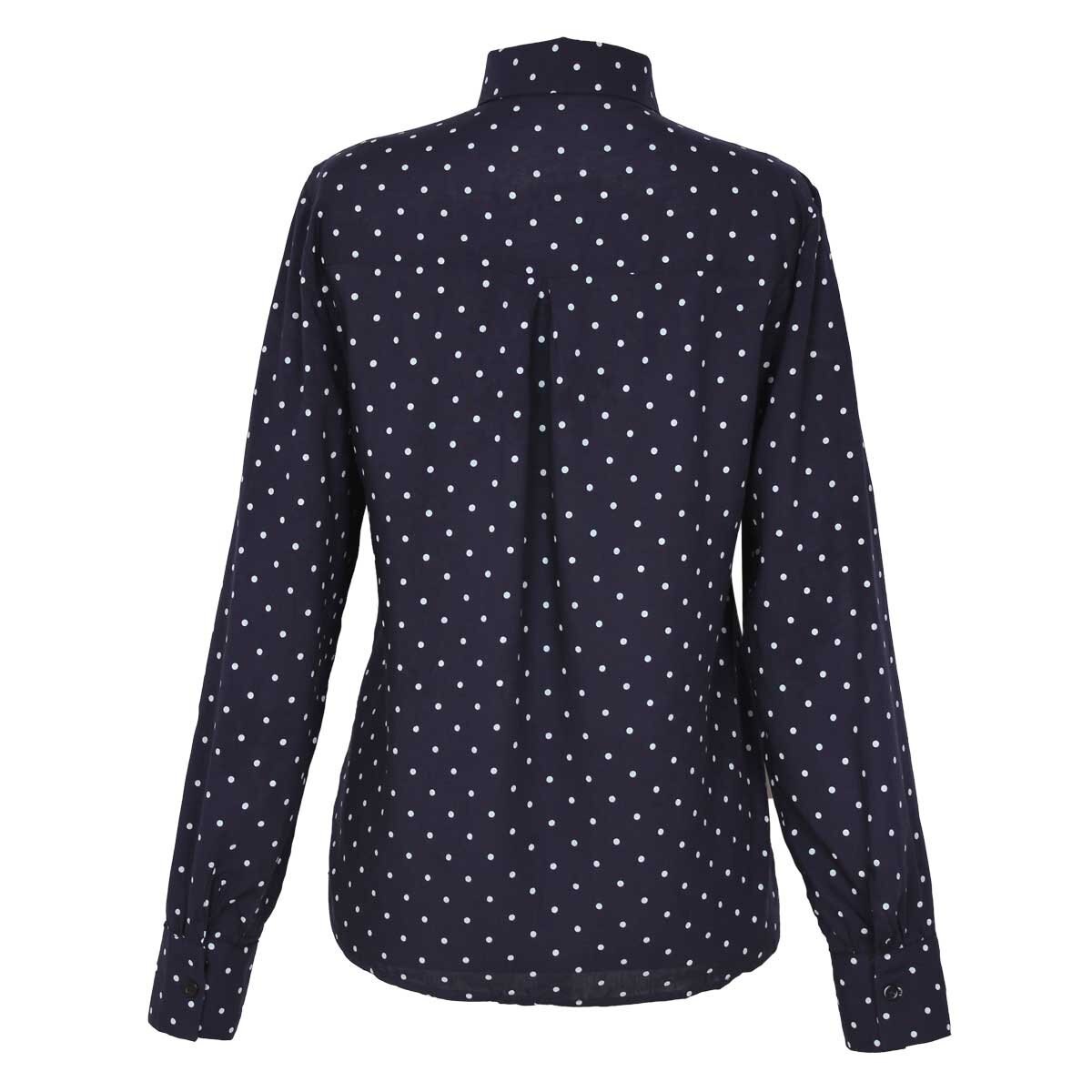 Blusa Manga Larga Cuello Camisero Estampado de Lunares Just By Basel