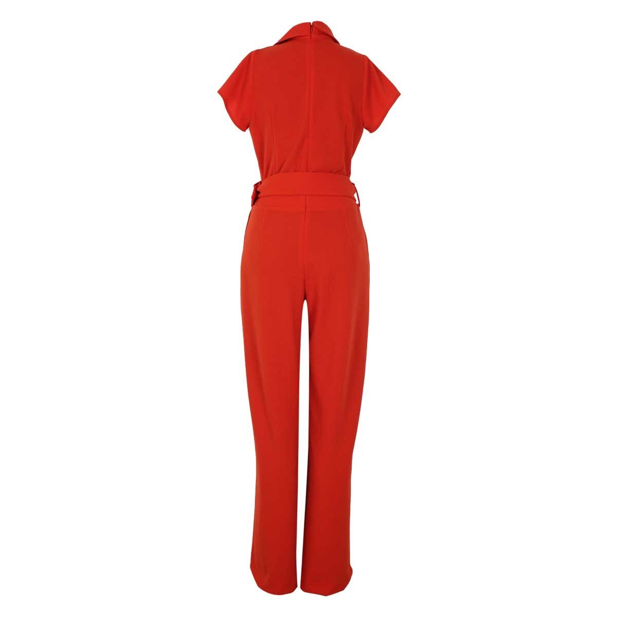 Jumpsuit Manga Corta con Solapa Y Botones Liso Basel