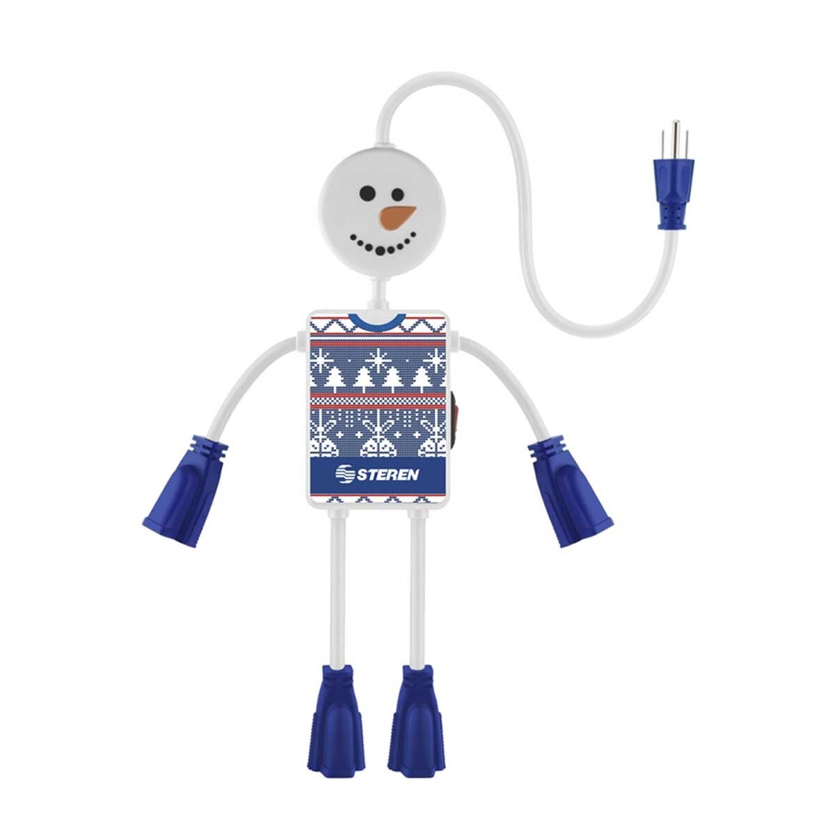Multicontacto de 4 Tomas en Forma de Hombre de Nieve Steren