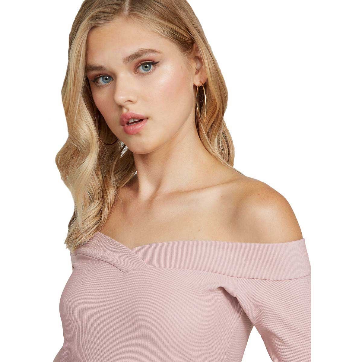 Blusa Rosa de Manga Larga y Escote Barco G By Guess