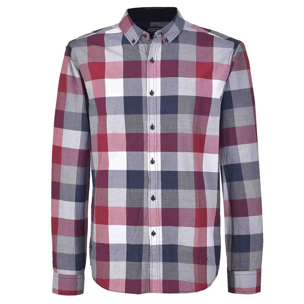 Camisa a Cuadros Azules y Rojos Manga Larga Jeanious