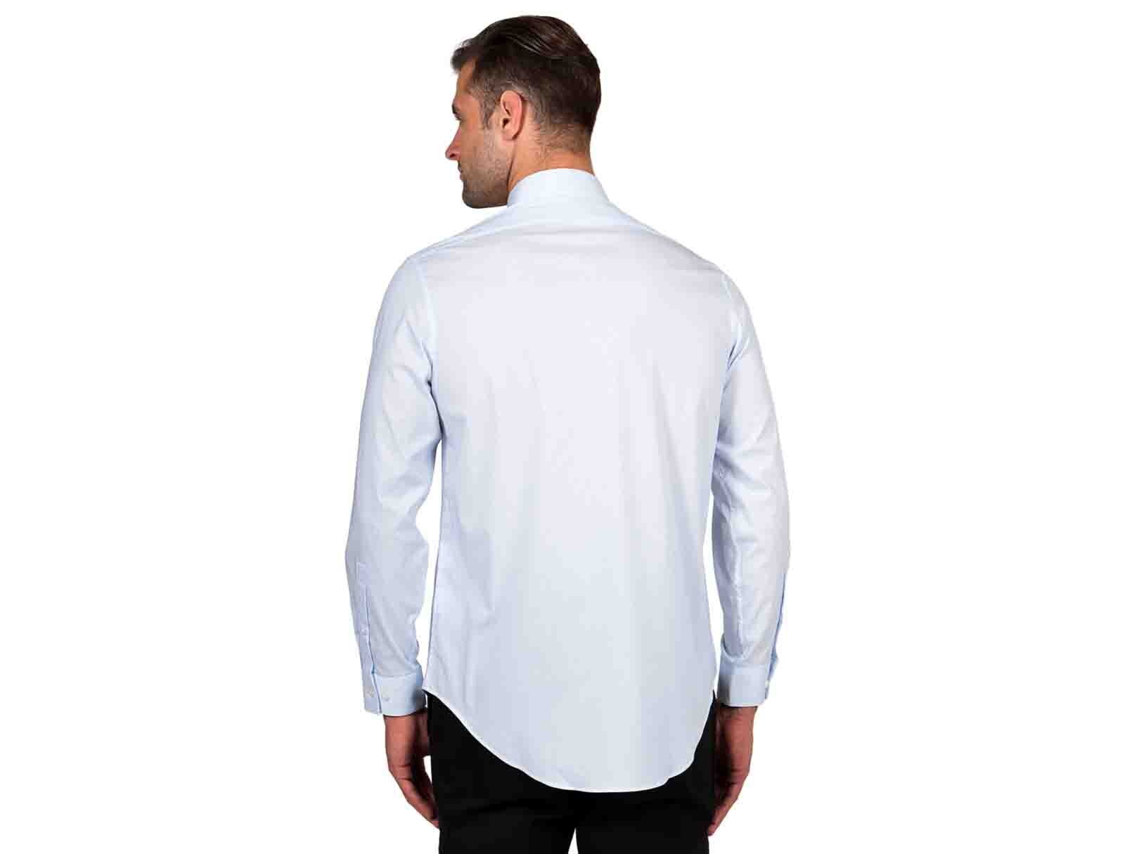 Camisa a Rayas Blanca con Azul Calvin Klein para Caballero
