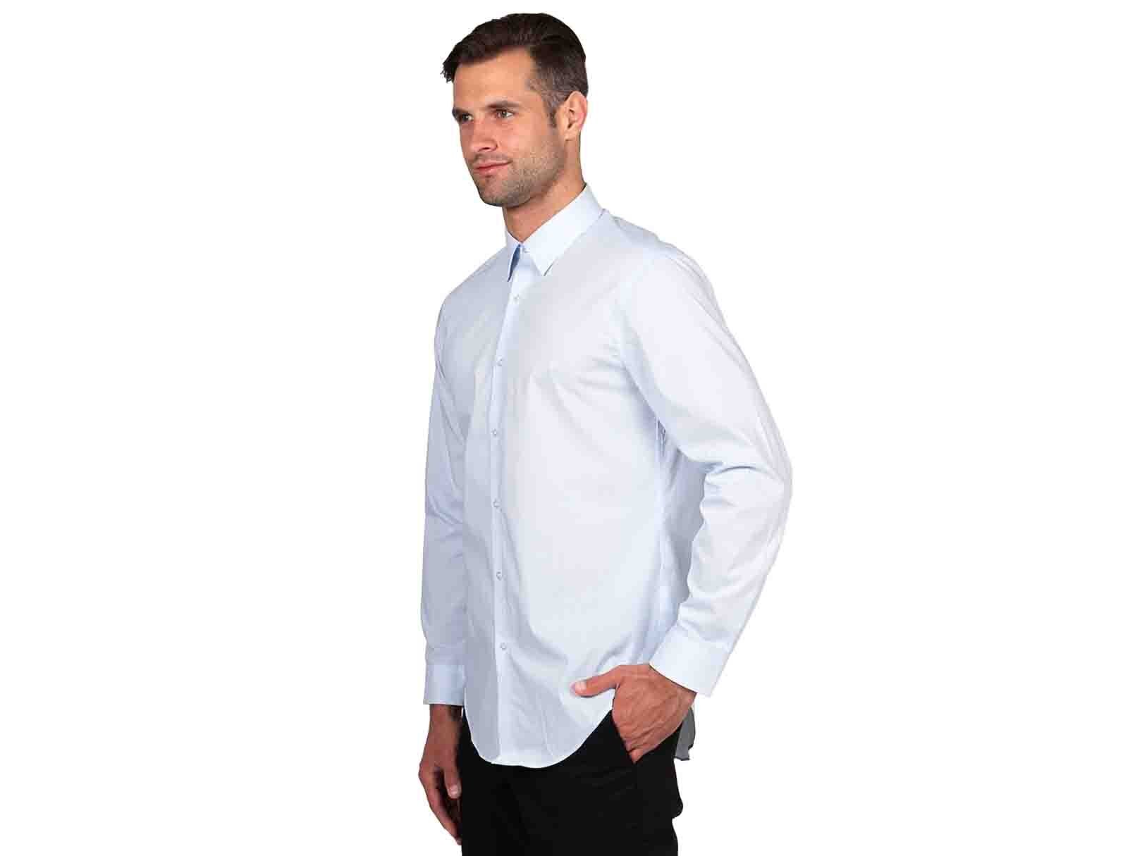 Camisa a Rayas Blanca con Azul Calvin Klein para Caballero
