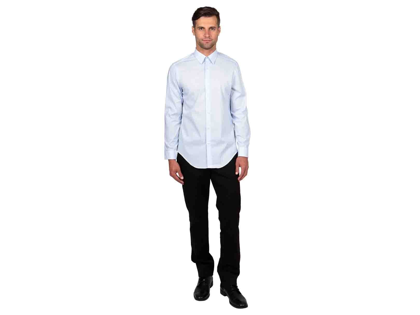 Camisa a Rayas Blanca con Azul Calvin Klein para Caballero