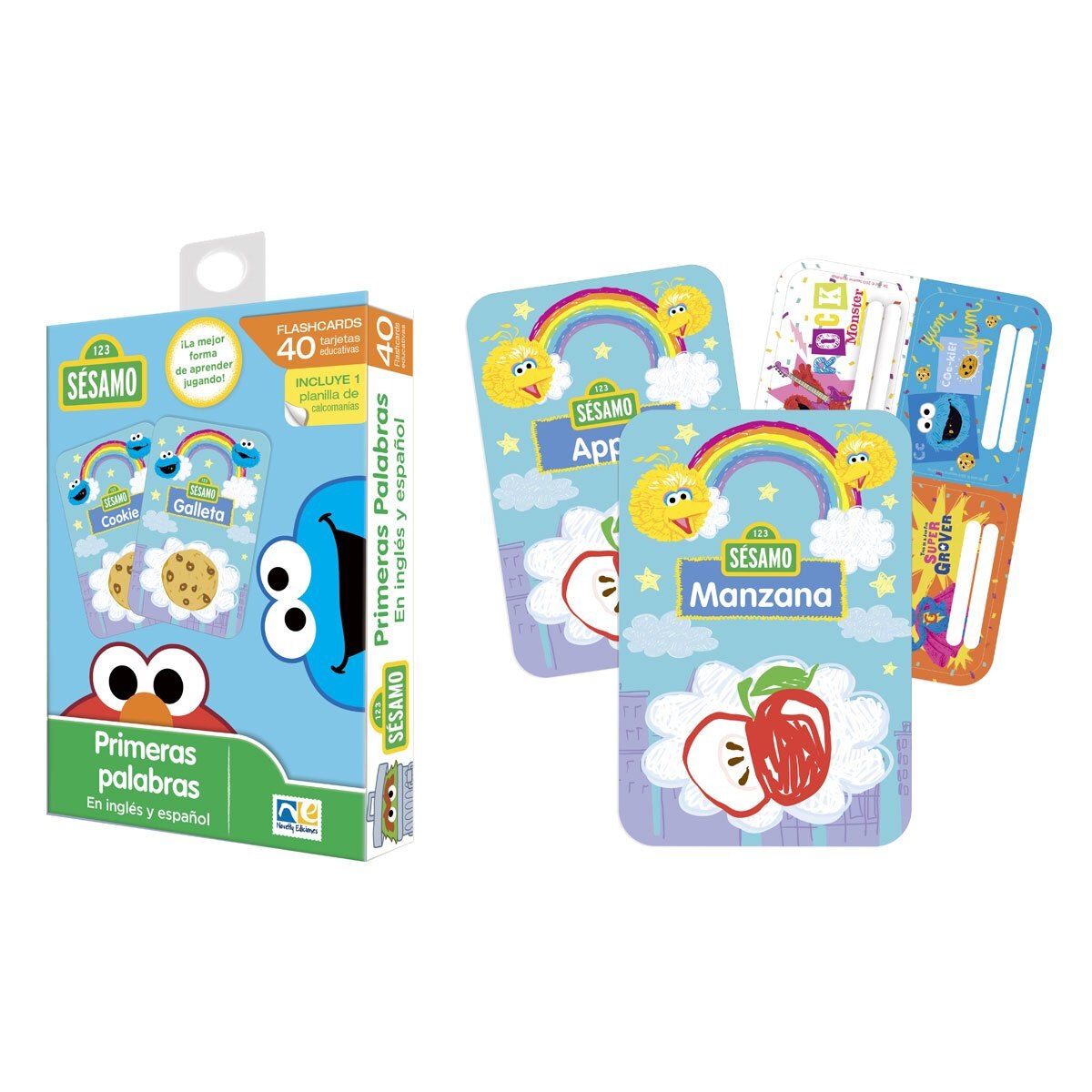 Flashcards Primeras Palabras Bilingües Plaza Sesamo Novelty