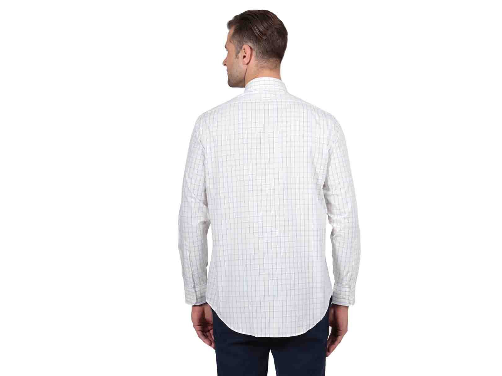 Camisa Cuadro Grande Blanca con Azul Arrow