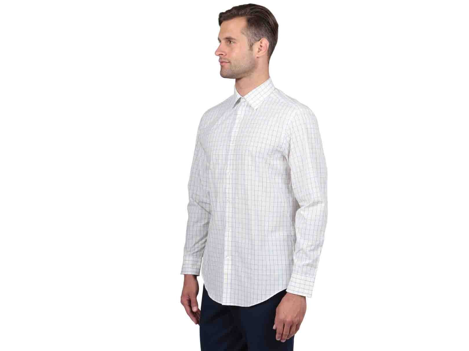 Camisa Cuadro Grande Blanca con Azul Arrow