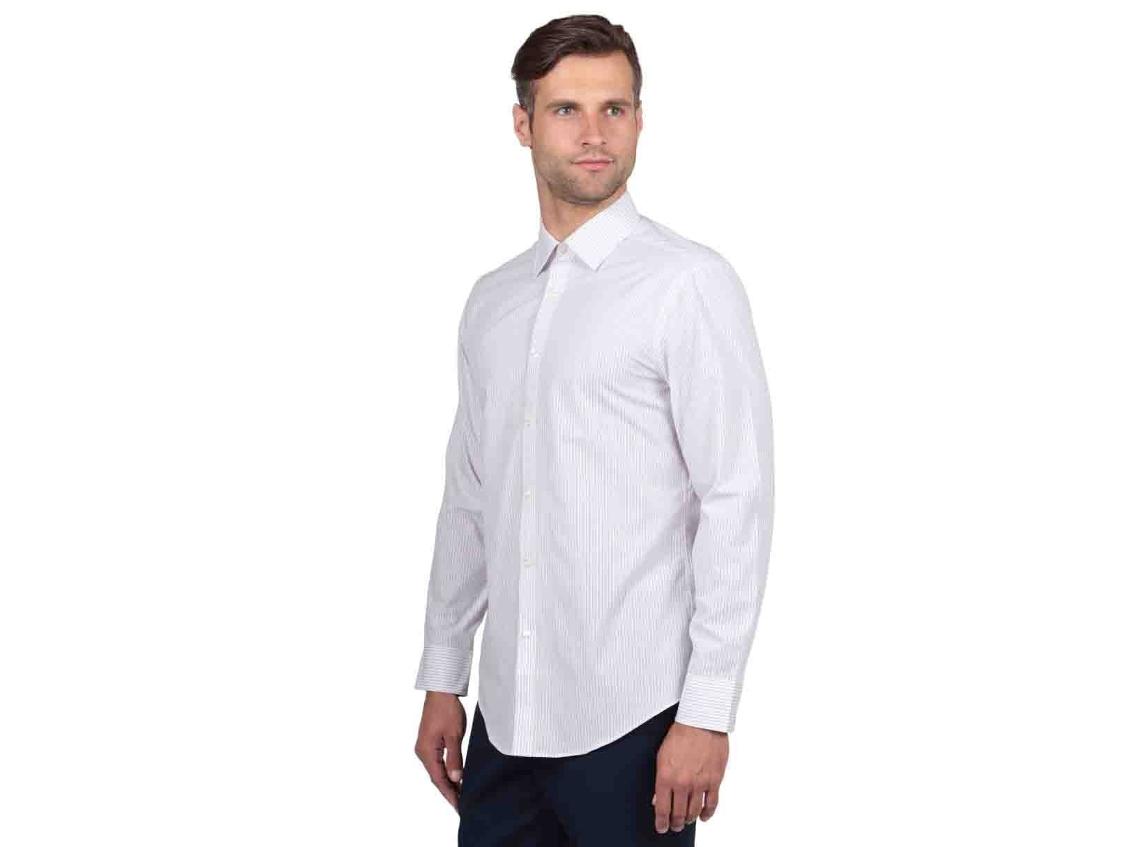 Camisa a Rayas Blanca con Rayas Azules Y Blanca Arrow para Caballero