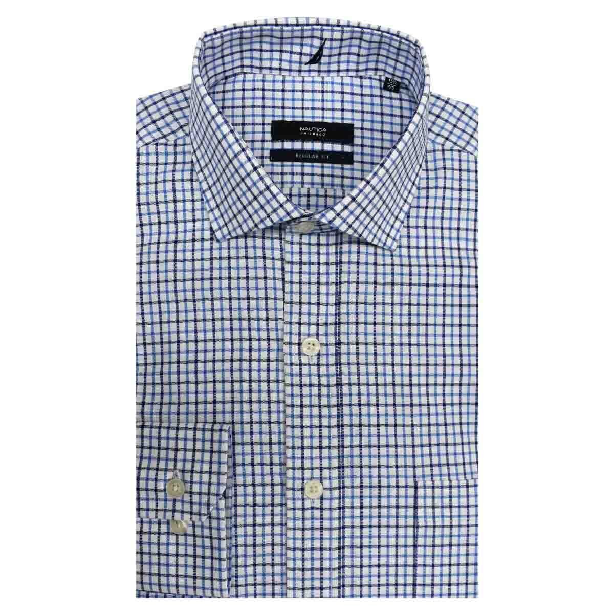 Camisa de Vestir Azul Combinado Corte Regular Nautica