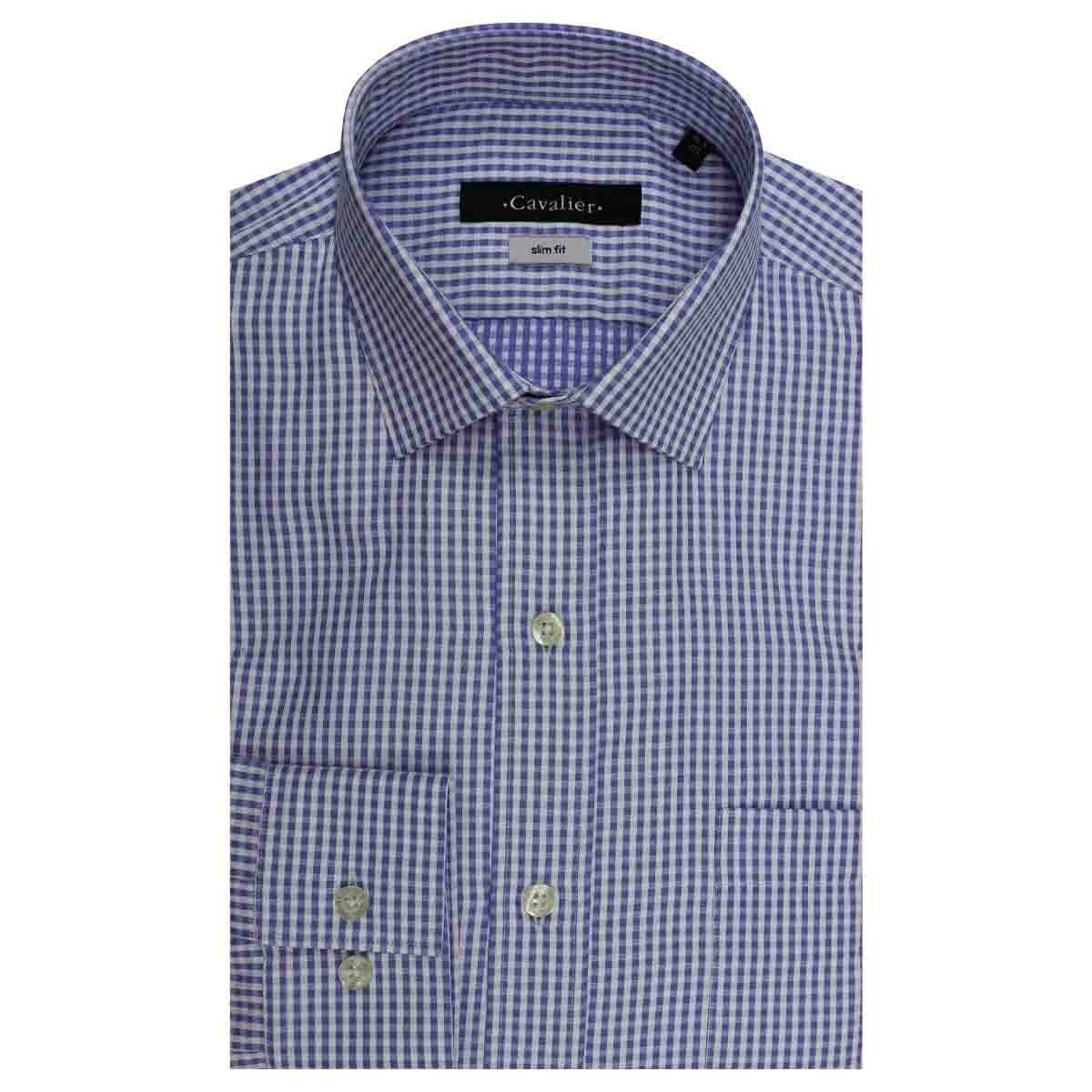 Camisa de Vestir Azul Slim Cavalier