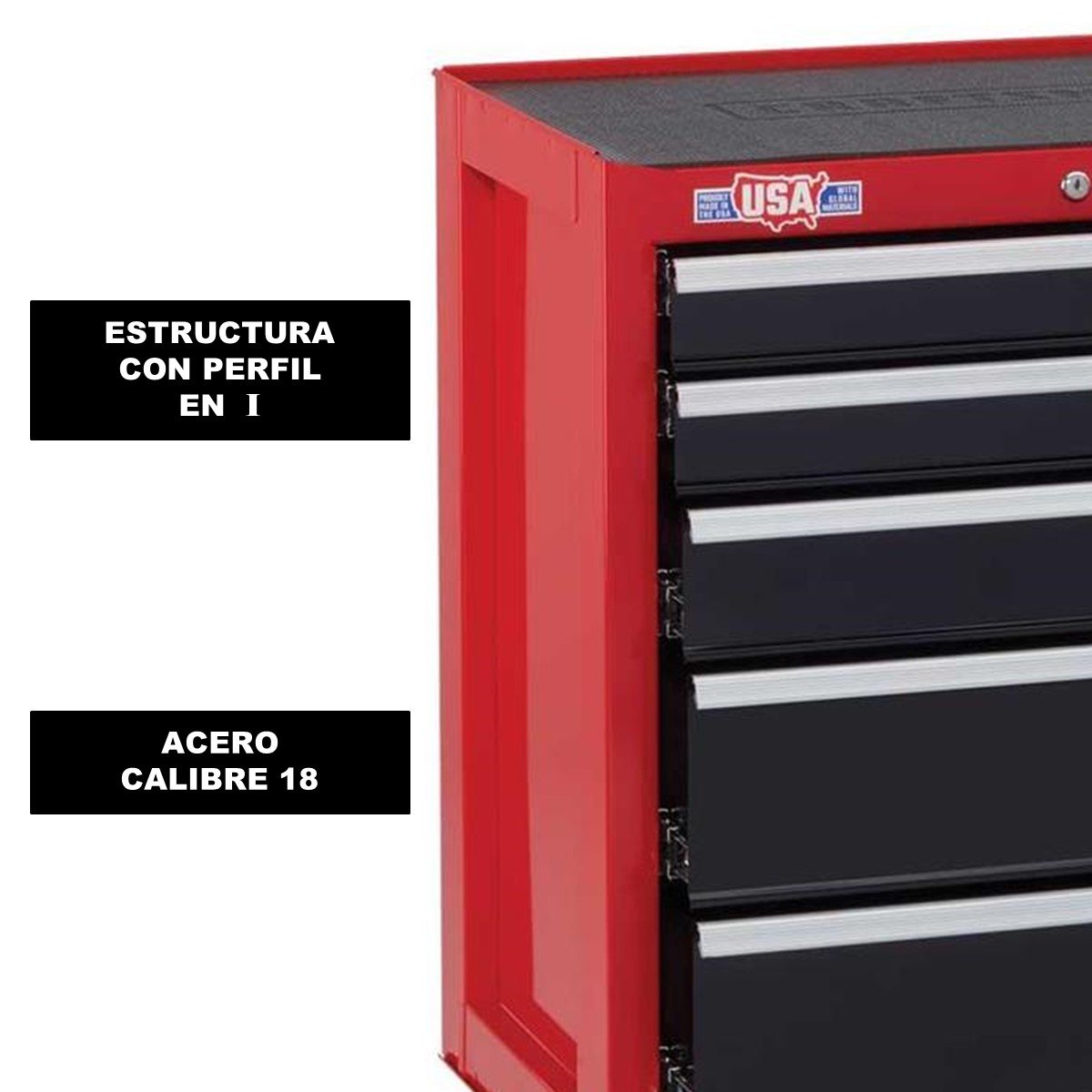 Modular Inferior Rojo para Herramientas Serie 2000, 5 Cajones Craftsman