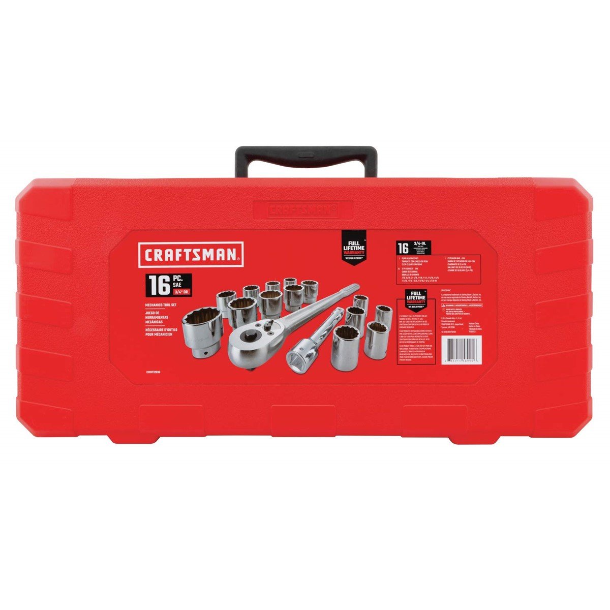 Juego para Mecánico Sae Mando 3/4" 12 Puntas (16 Pzs) para Trabajo Pesado Craftsman