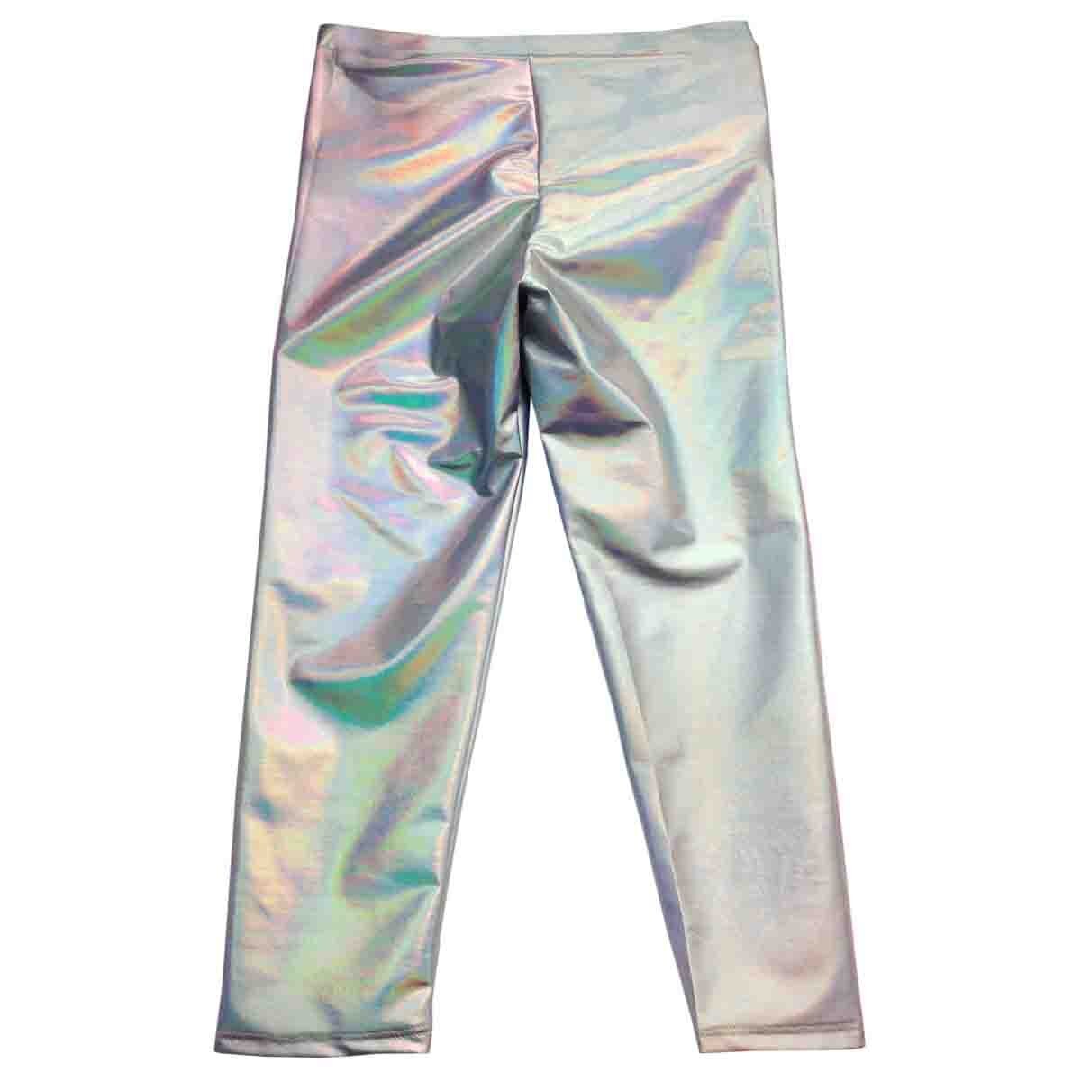 Legging Plata Iridiscente con Aplique Barbie para Niña