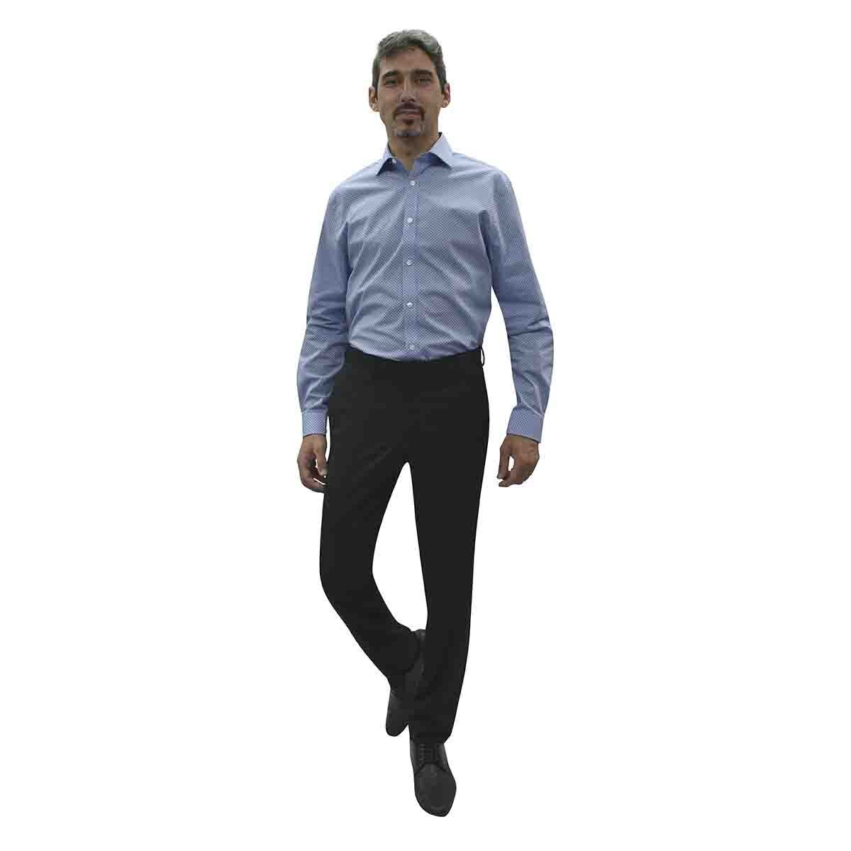 Camisa de Vestir Azul Combinada Slim Tommy Hilfiger