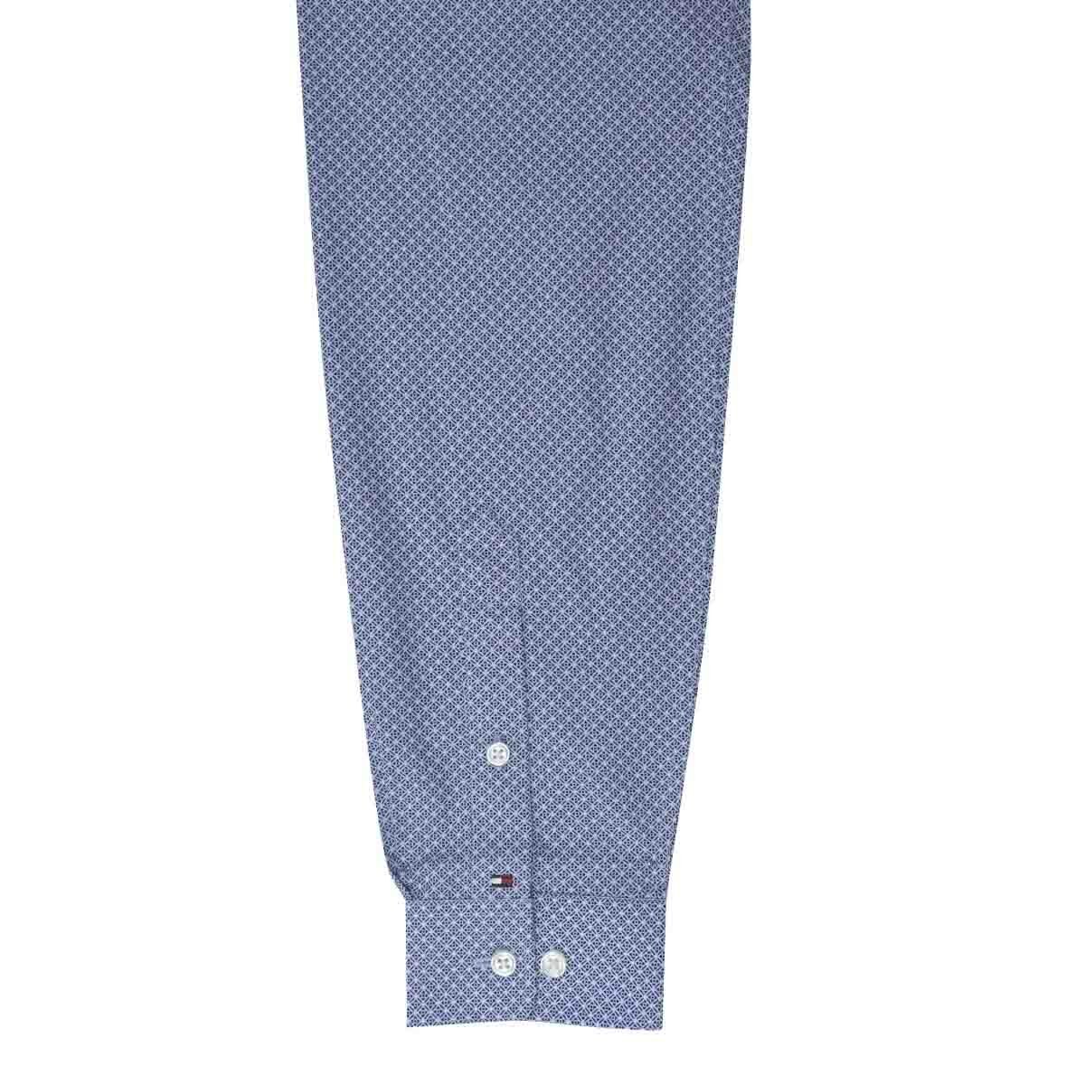 Camisa de Vestir Azul Combinada Slim Tommy Hilfiger