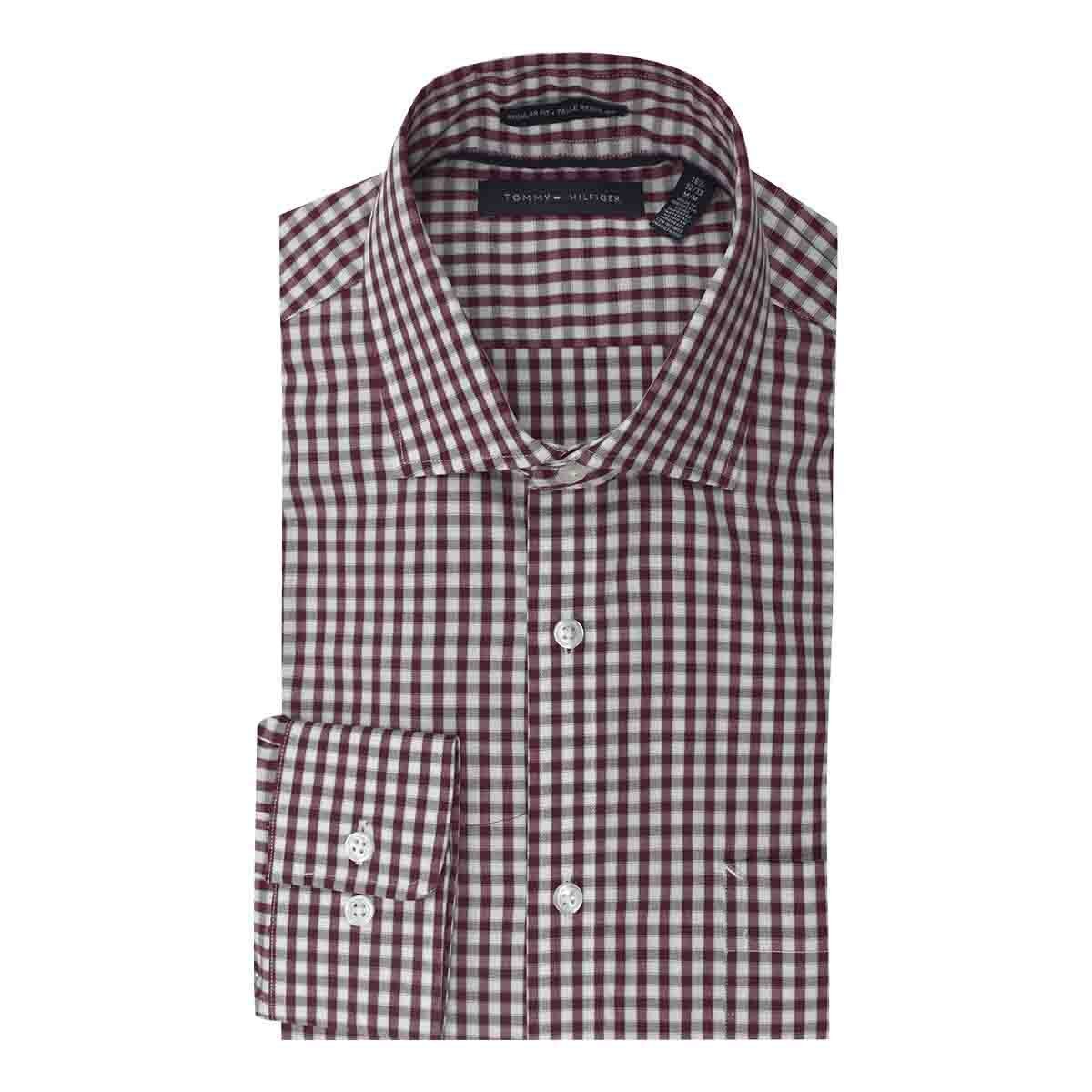 Camisa de Vestir Vino Corte Regular Tommy Hilfiger para Caballero
