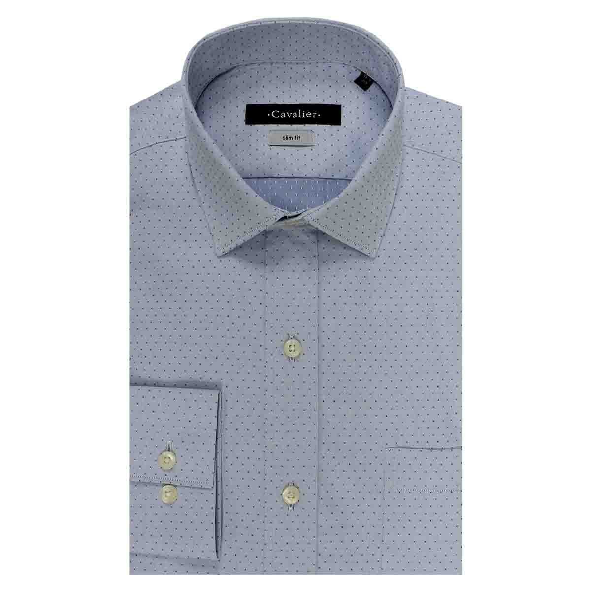 Camisa de Vestir Azul Combinada Slim Cavalier para Caballero