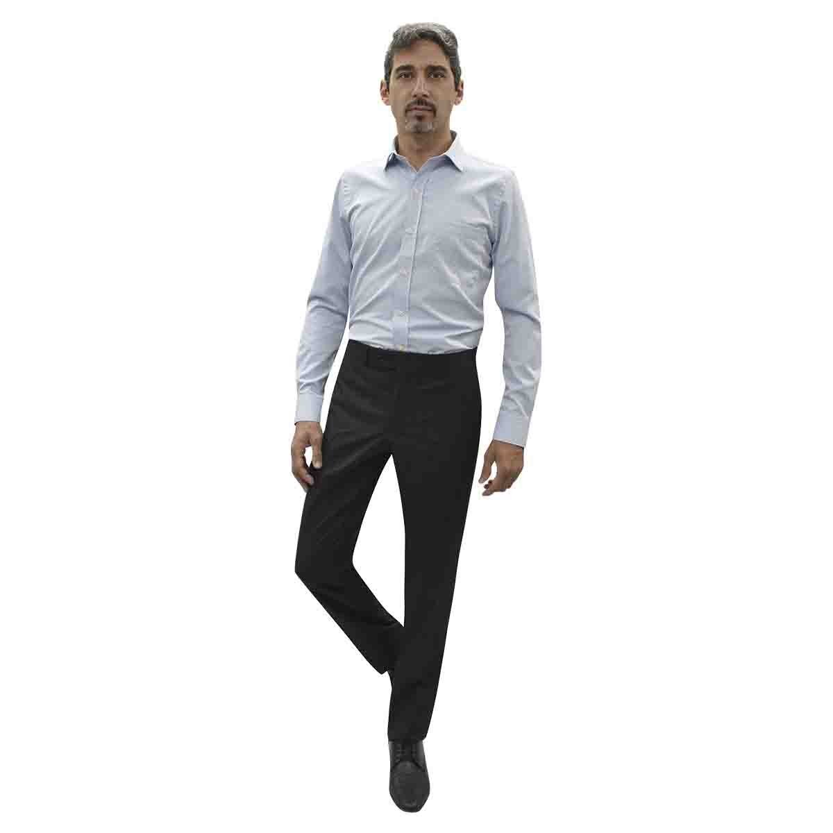 Camisa de Vestir Azul Combinada Slim Cavalier para Caballero