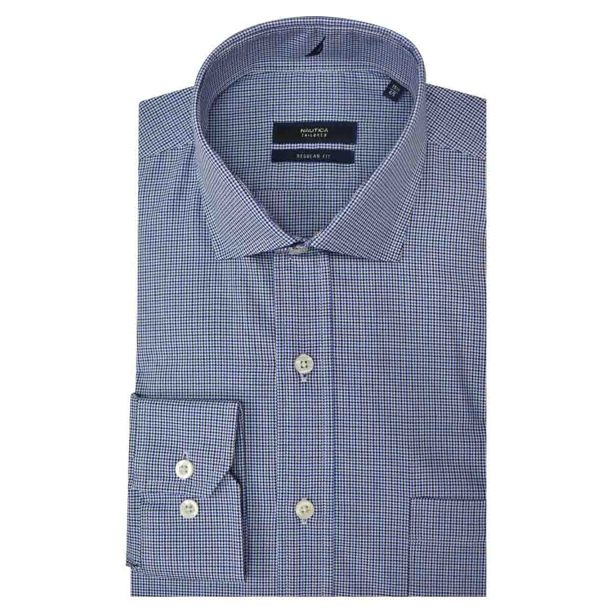 Camisa de Vestir Azul Combinada Corte Regular Nautica