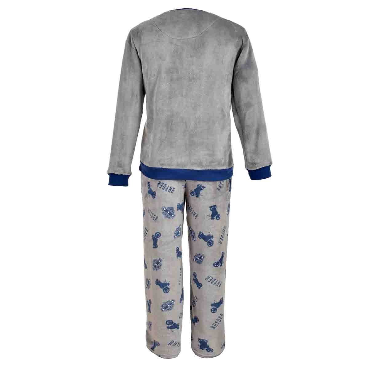 Pijama Manga Larga Gris con Pantalón Largo Flannel Star West