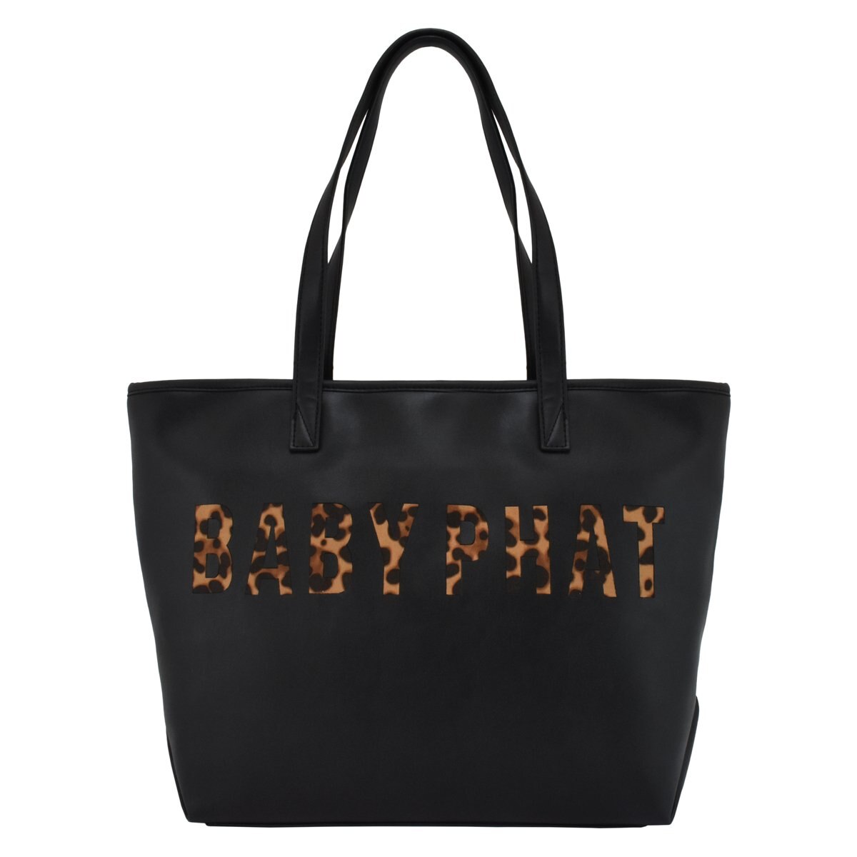 Bolso Tote Negro con Logo en Animal Print Baby Phat