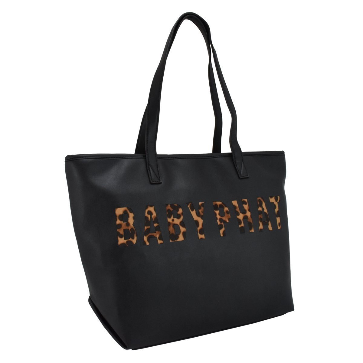 Bolso Tote Negro con Logo en Animal Print Baby Phat