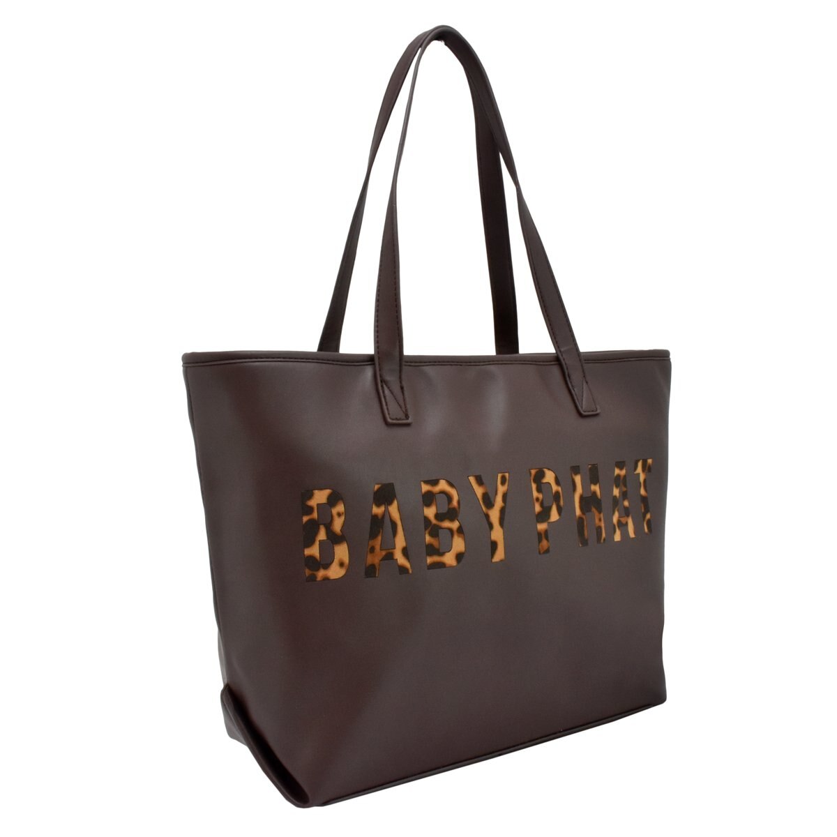 Bolso Tote Café con Logo en Animal Print Baby Phat