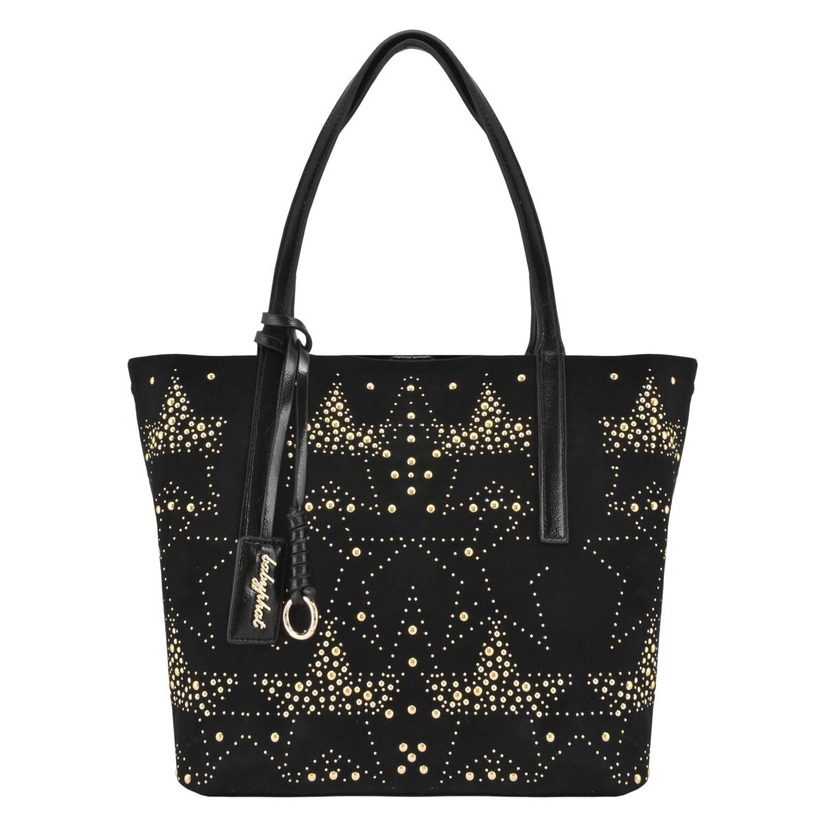Bolso Tote Negro con Aplicaciones Doradas Baby Phat