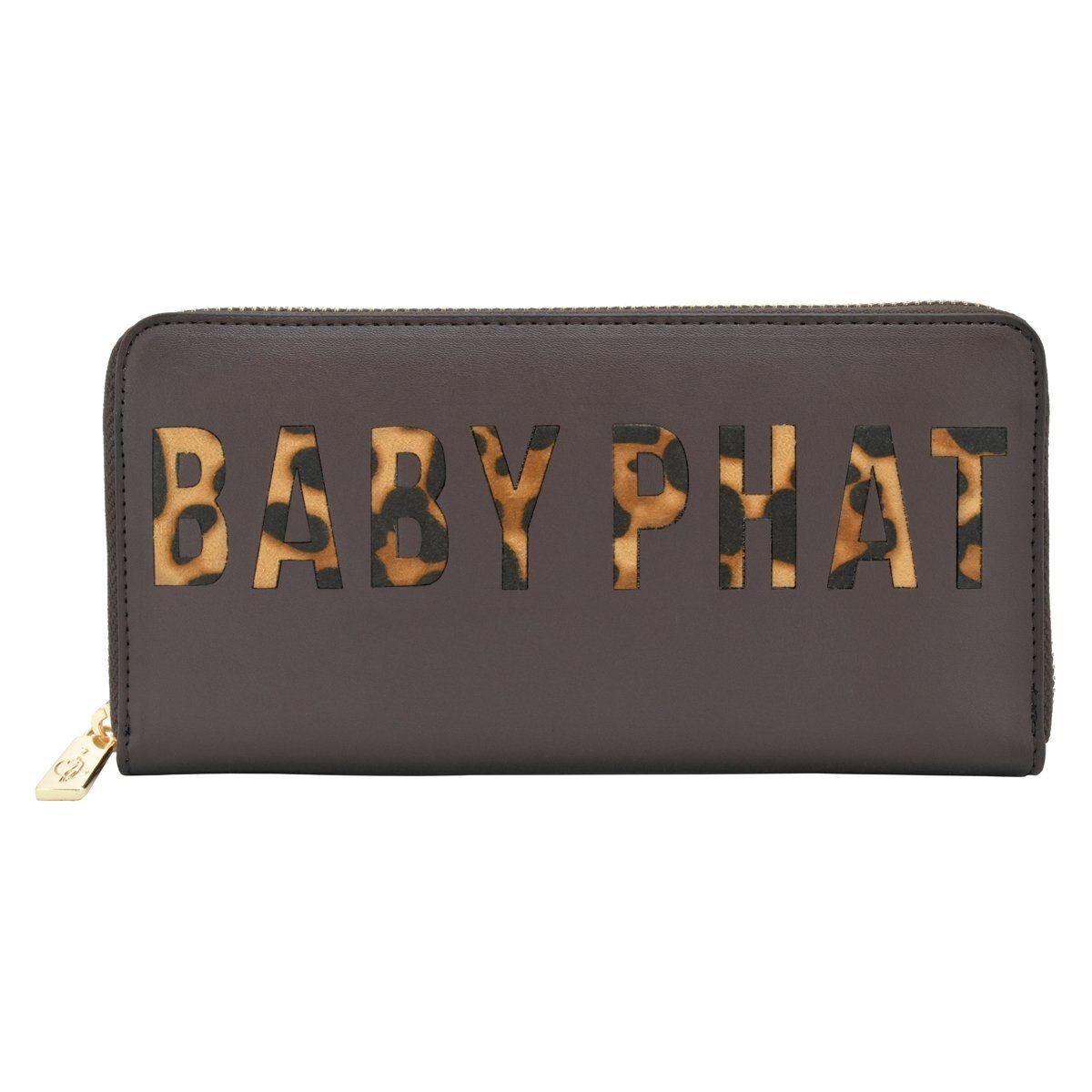 Monedero Café de Cierre con Logo en Animal Print Baby Phat