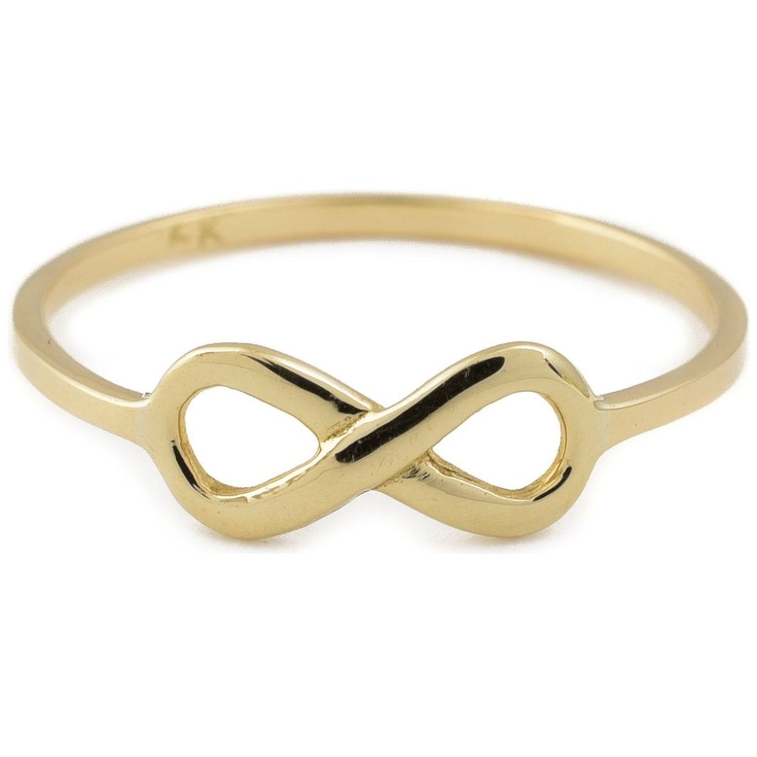 Anillo Dama Acabado Dorado Infinito Dobleo